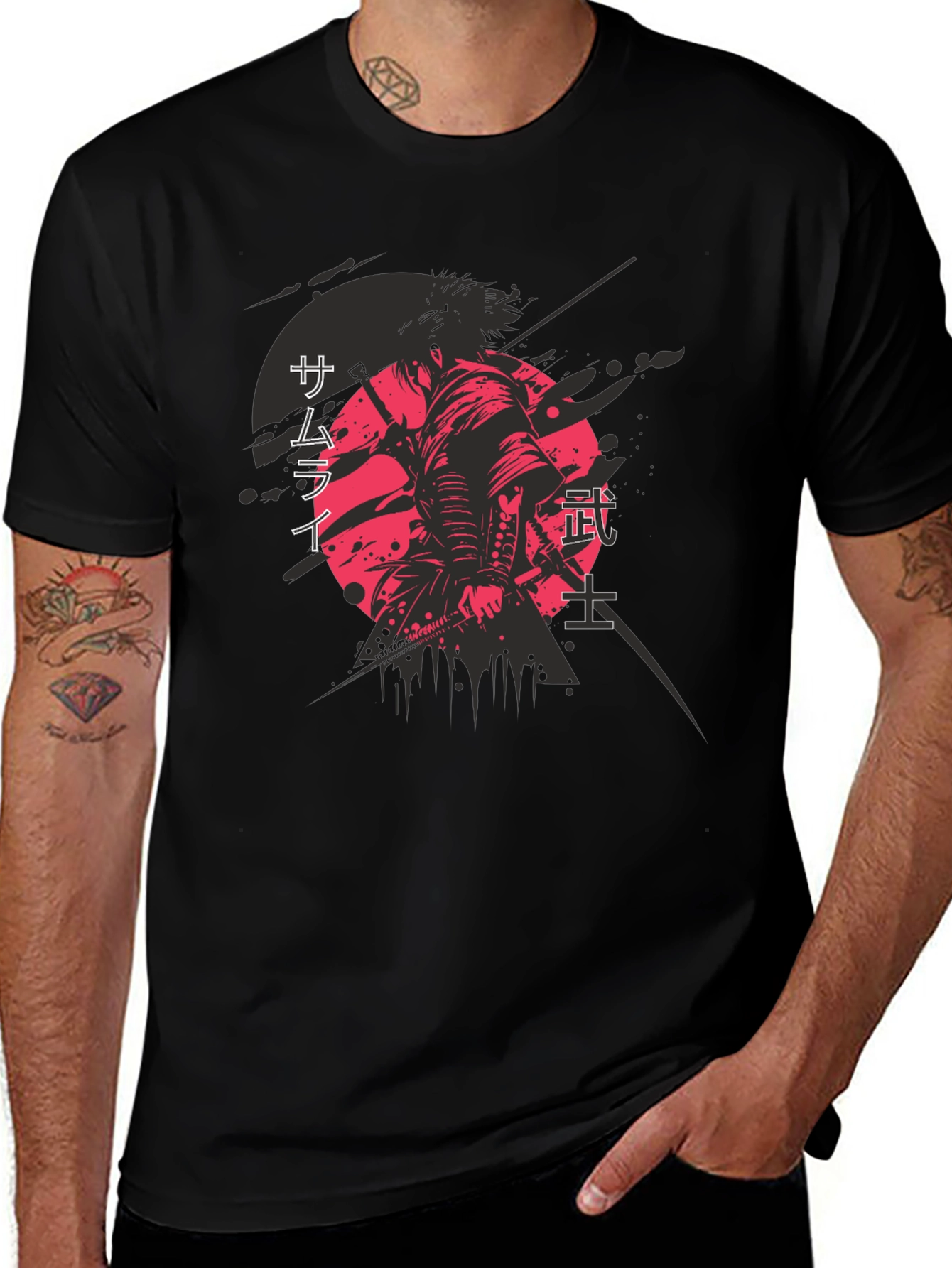 Samurai Graphic Print T-Shirt - Martial Arts Apparel
