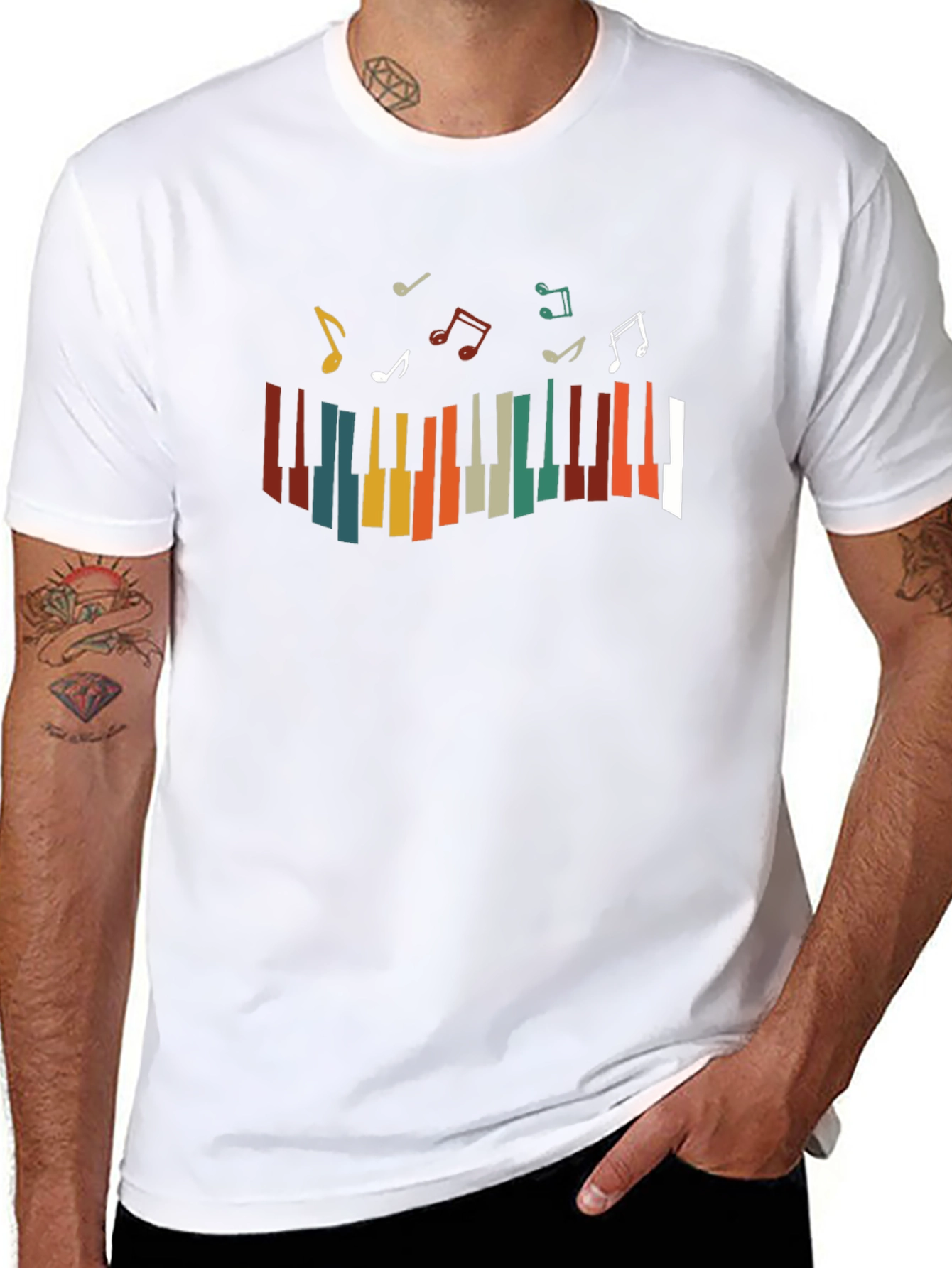 Retro Piano Keys Graphic T-Shirt