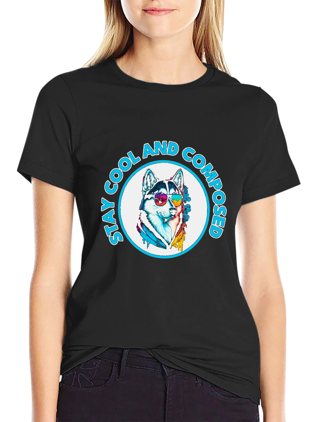 Cool Composed Husky Graphic T-Shirt