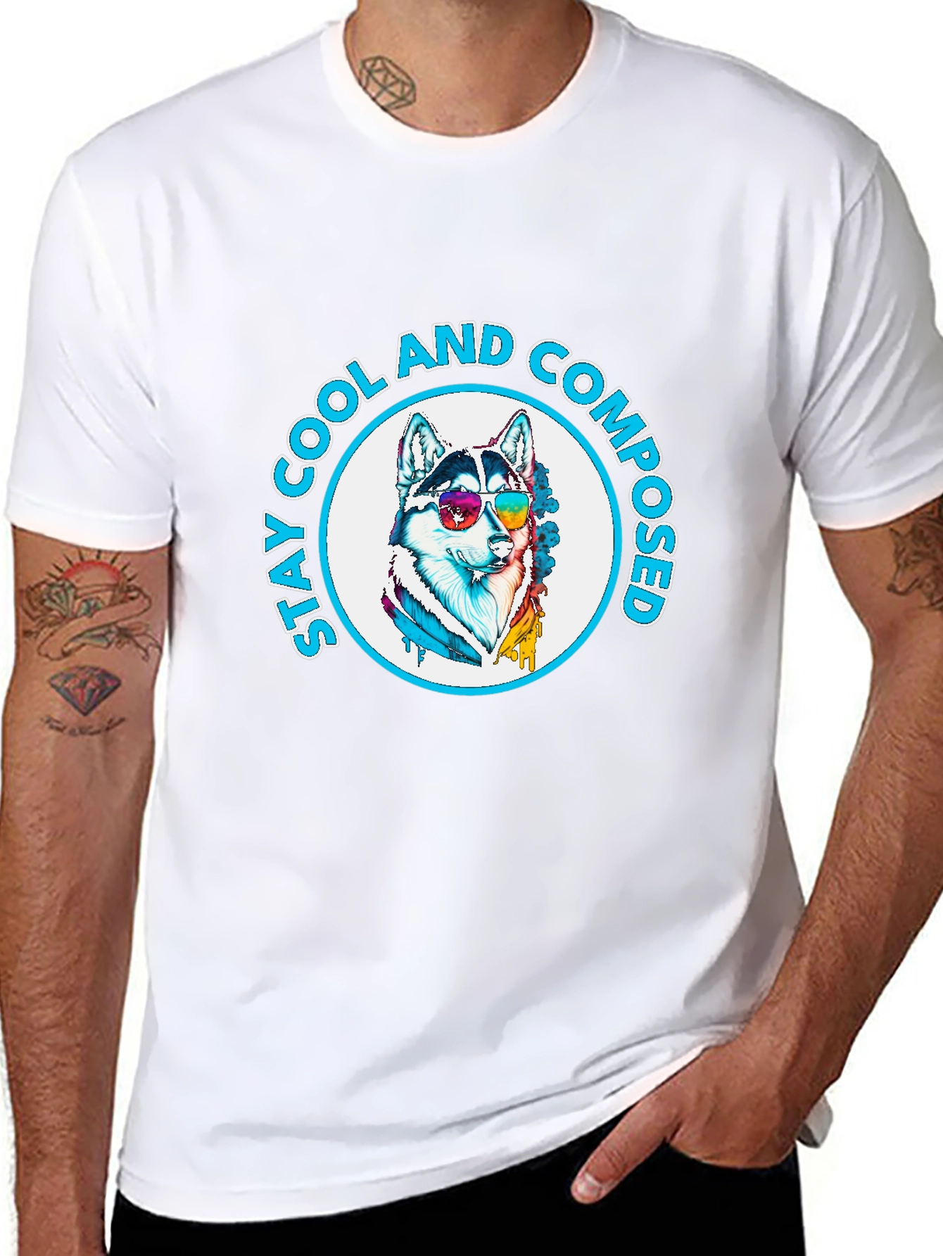 Cool Composed Husky Graphic T-Shirt