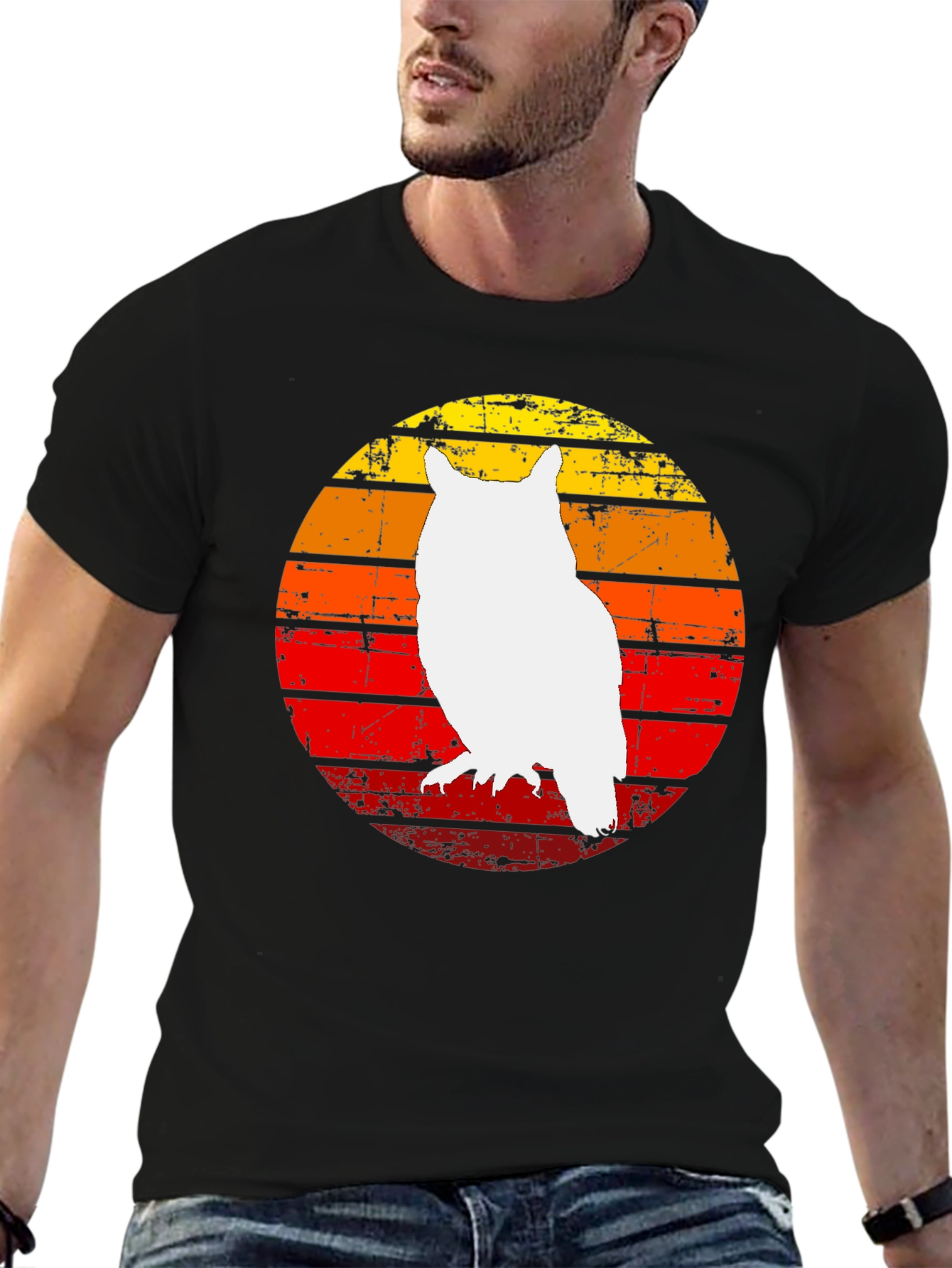 Retro Owl Sunset Graphic Tee