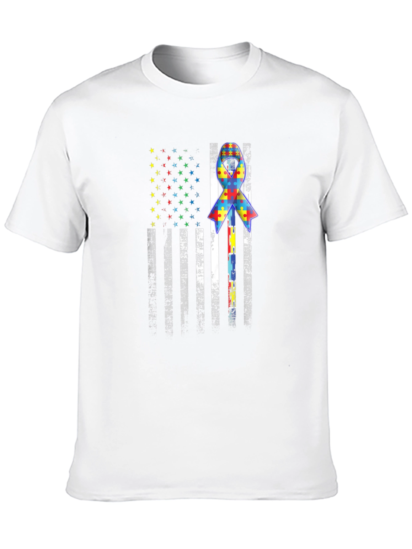 Autism Awareness USA Flag T-Shirt