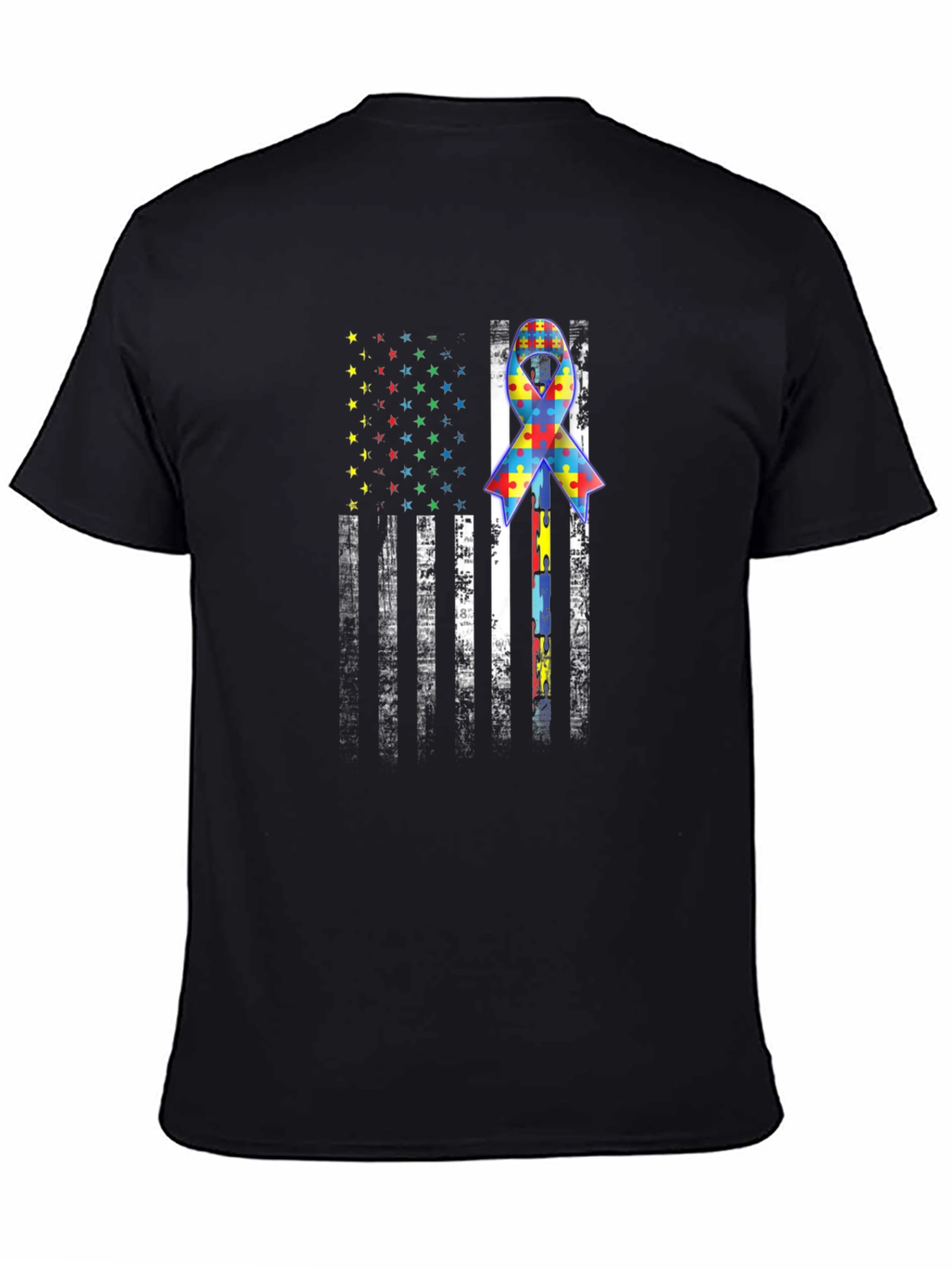Autism Awareness USA Flag T-Shirt