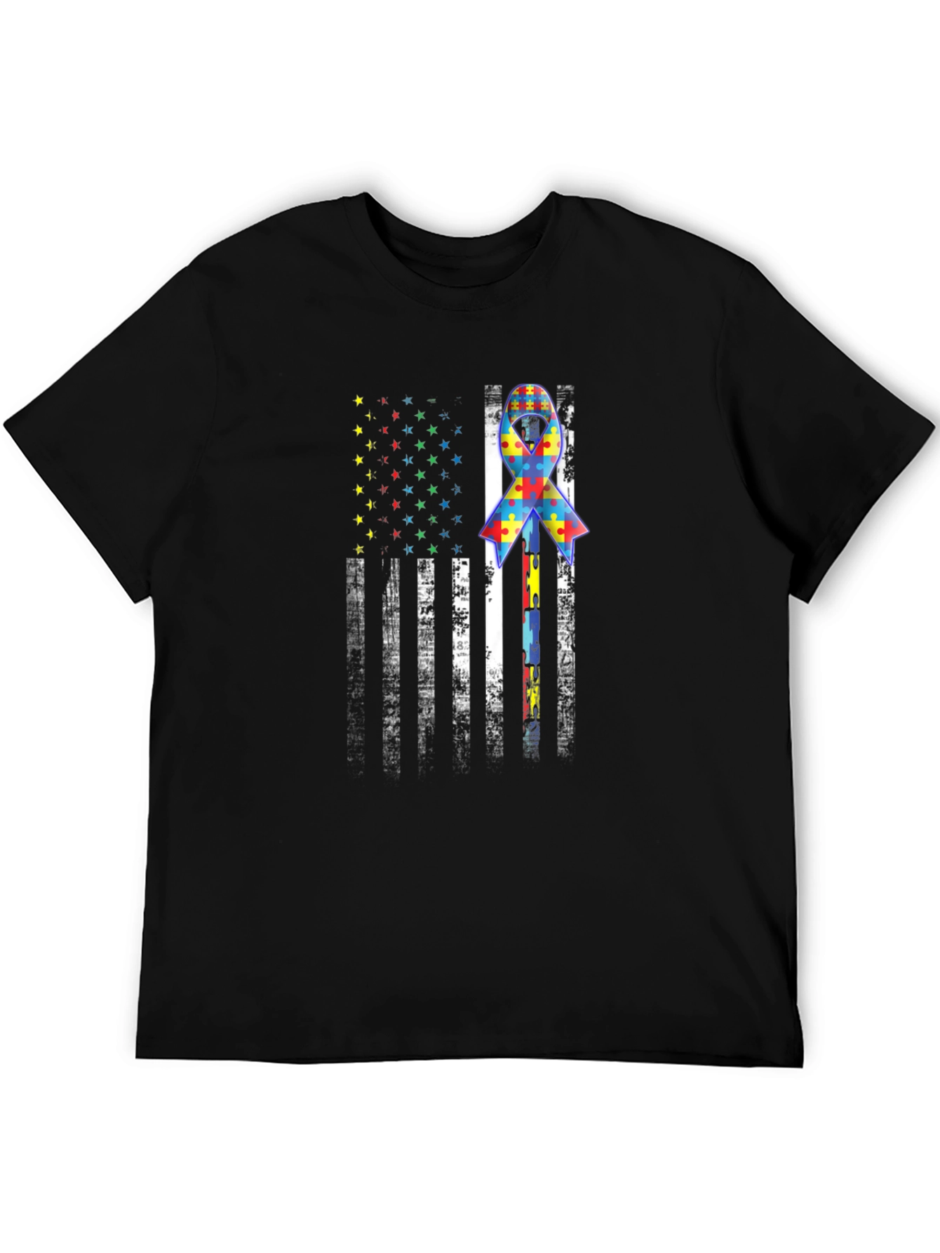 Autism Awareness USA Flag T-Shirt