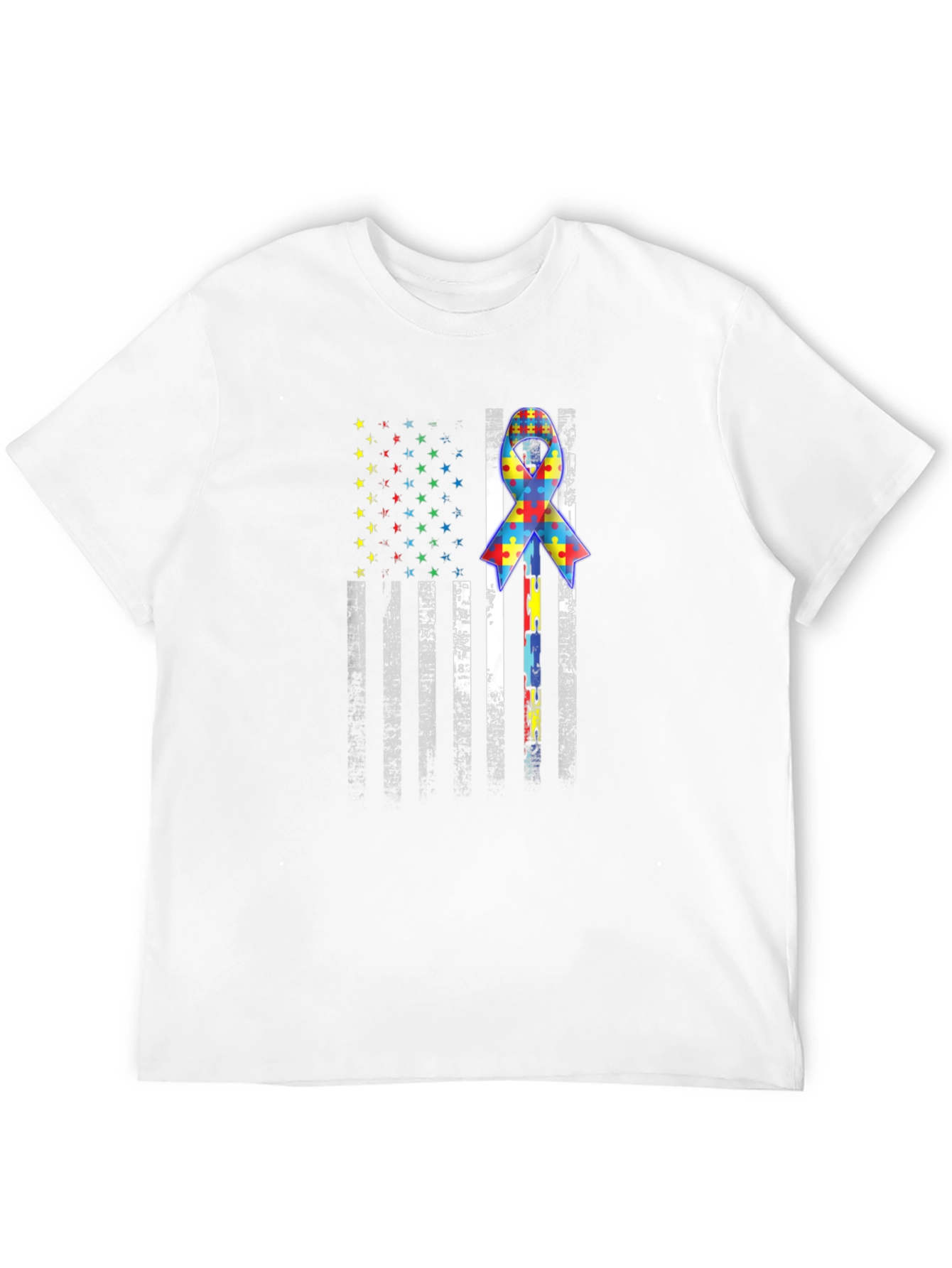 Autism Awareness USA Flag T-Shirt