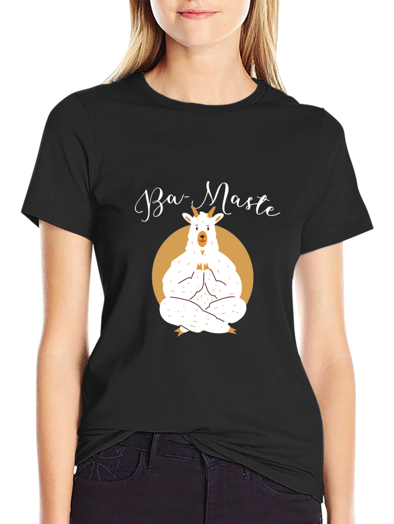 Ba-Maste Yoga Goat T-Shirt - Black