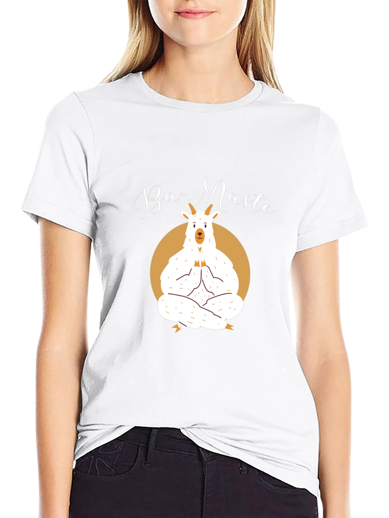 Ba-Maste Yoga Goat T-Shirt - Black
