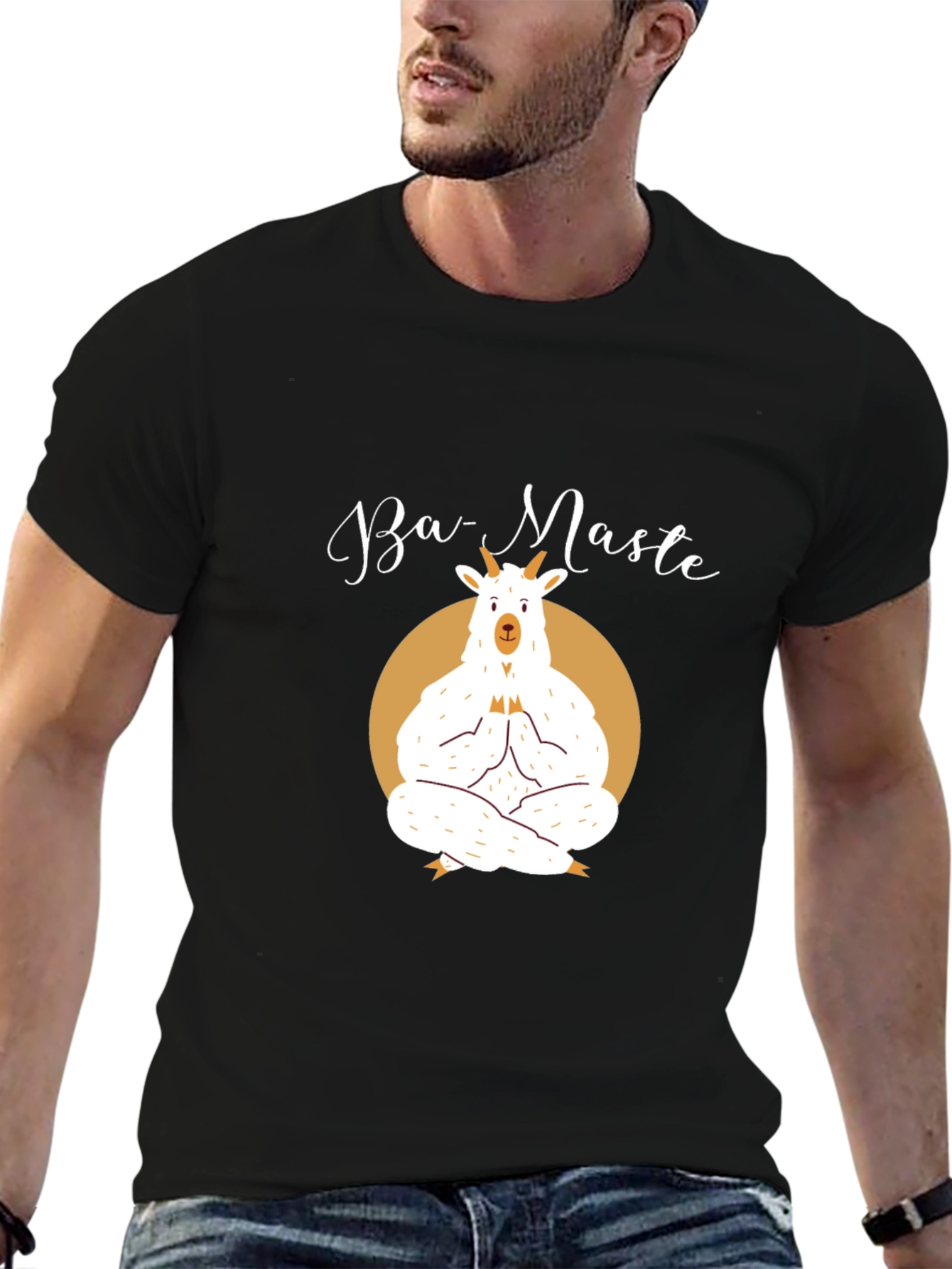 Ba-Maste Yoga Goat T-Shirt - Black