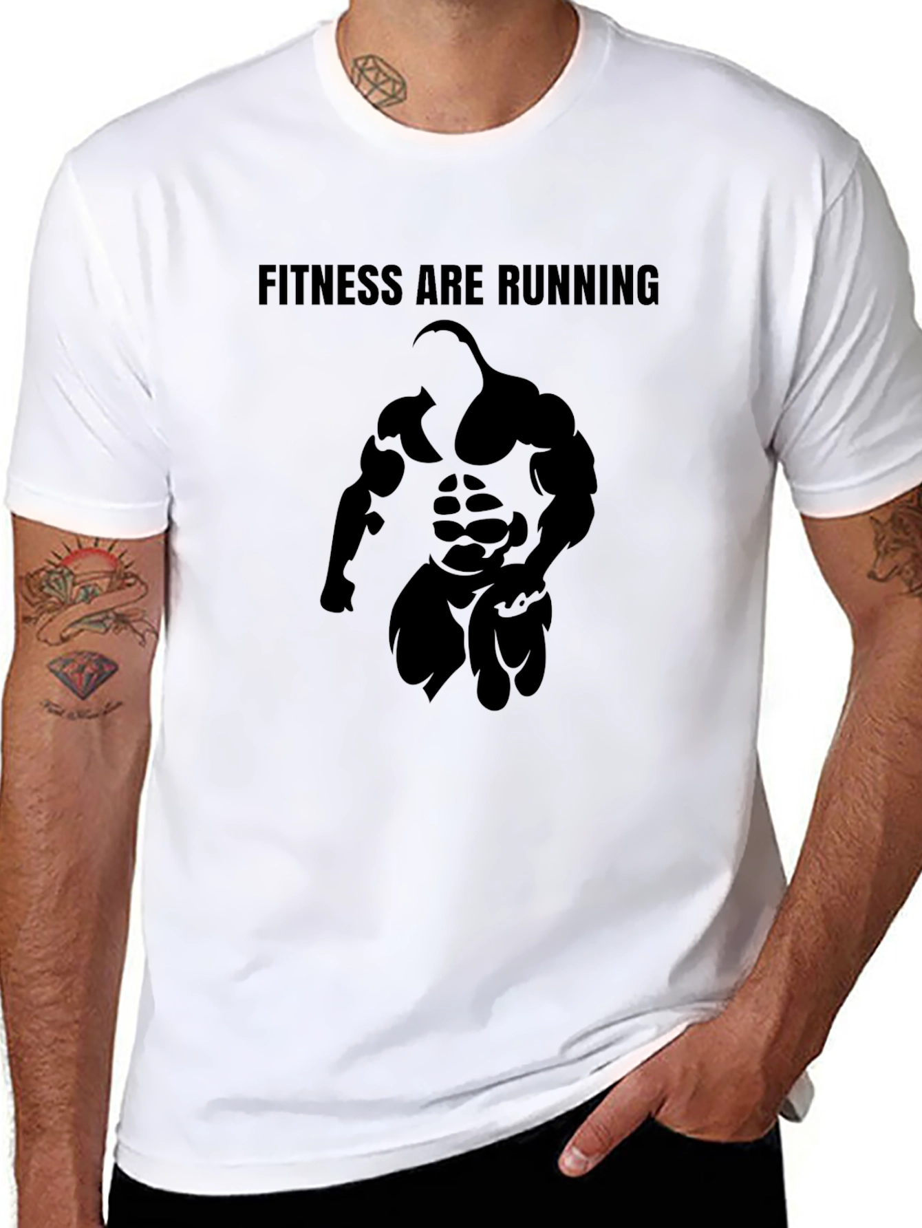 Fitness Are Running Black Graphic Tee