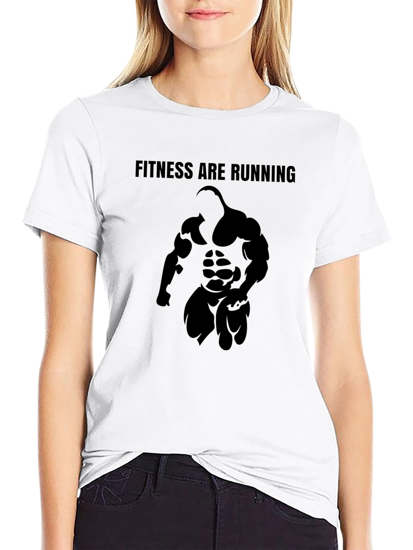 Fitness Are Running Black Graphic Tee