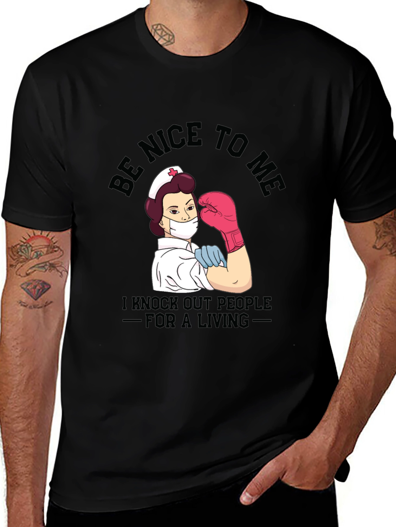 Nurse Knockout T-Shirt - Be Nice To Me!