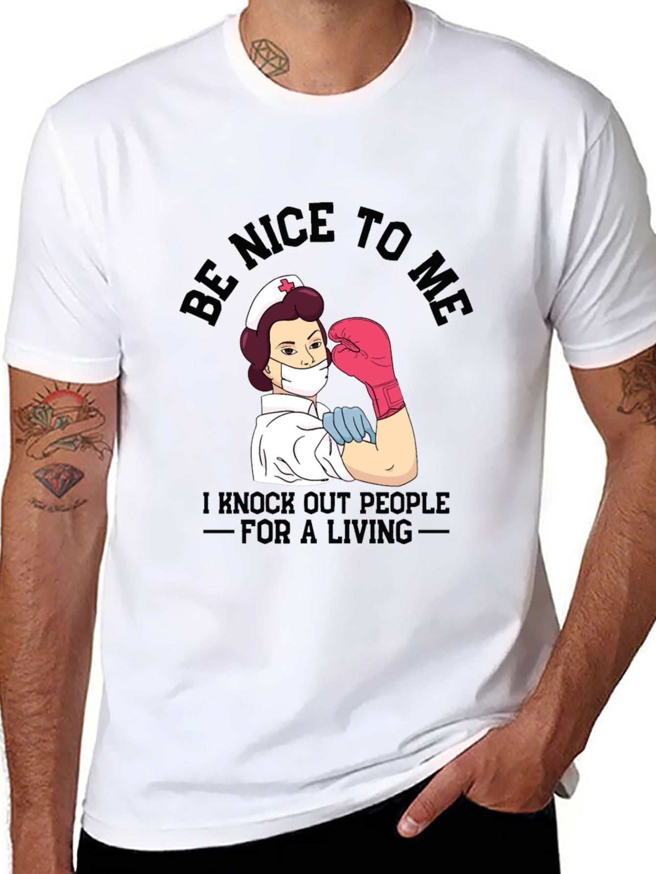 Nurse Knockout T-Shirt - Be Nice To Me!