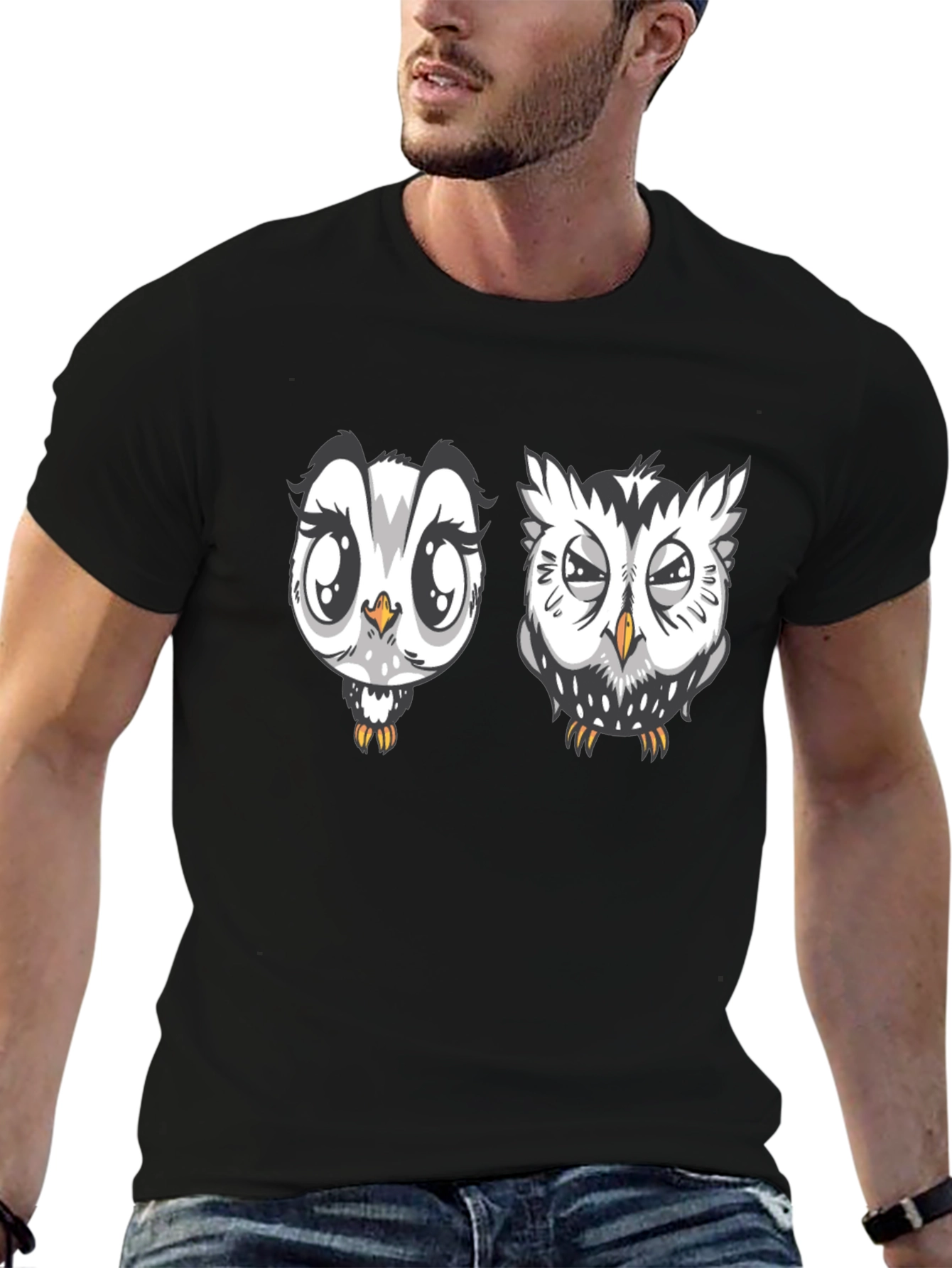 Owl Graphic Black T-Shirt