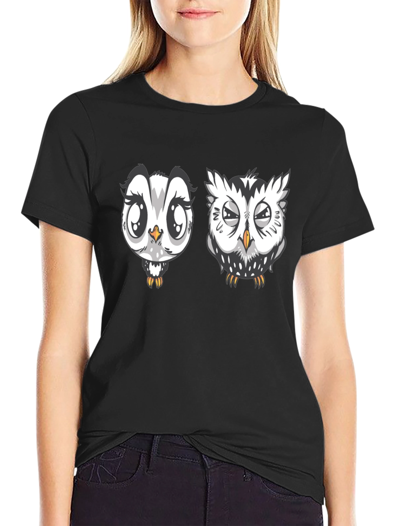 Owl Graphic Black T-Shirt