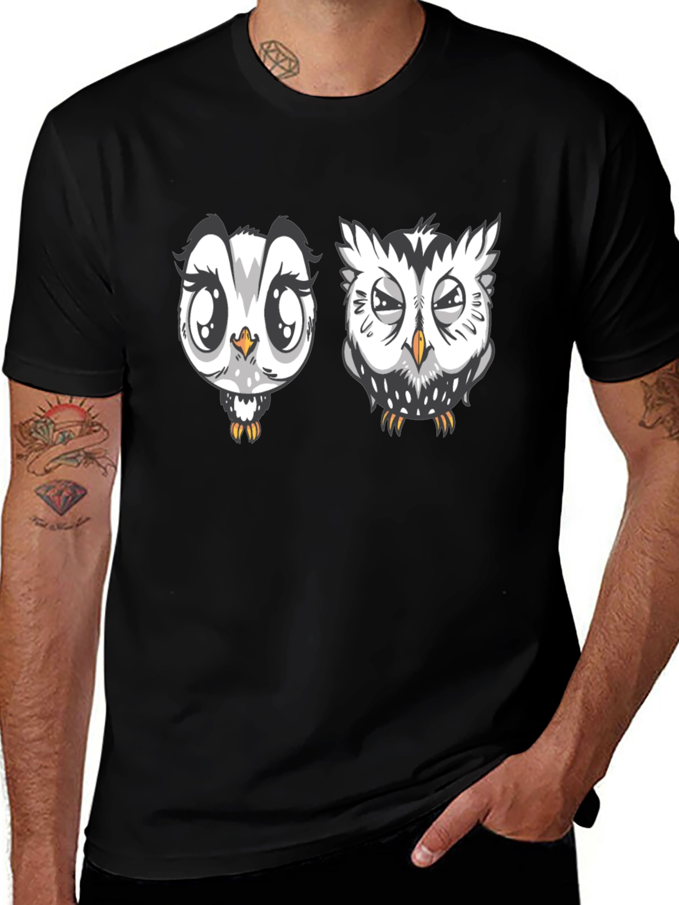 Owl Graphic Black T-Shirt