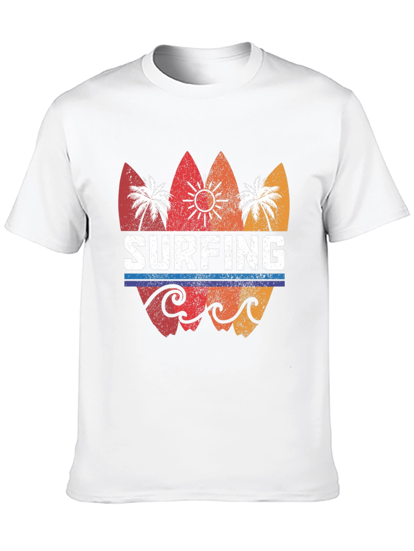 Surfing Retro Style Graphic Tee - Mens Black T-Shirt