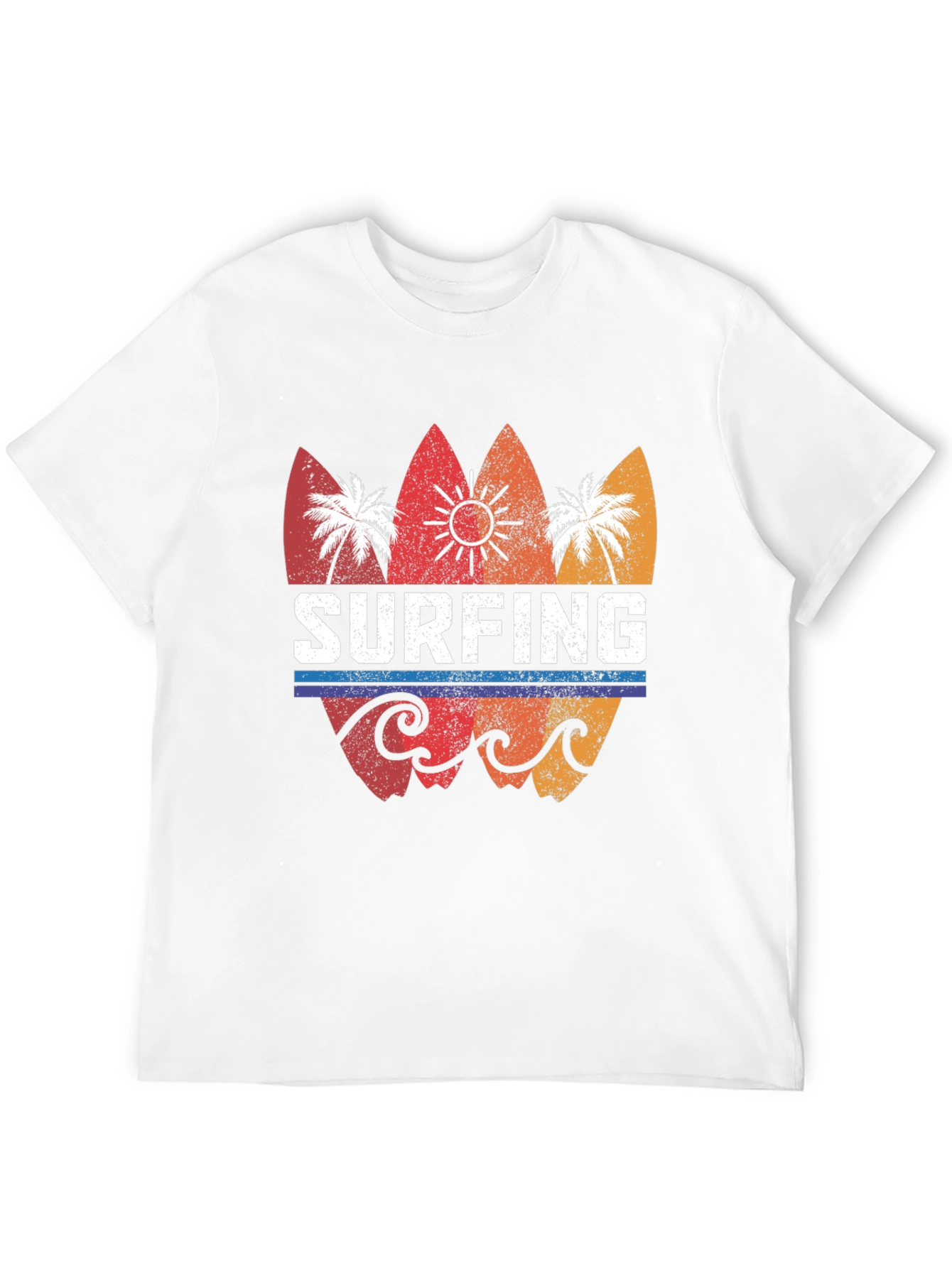 Surfing Retro Style Graphic Tee - Mens Black T-Shirt