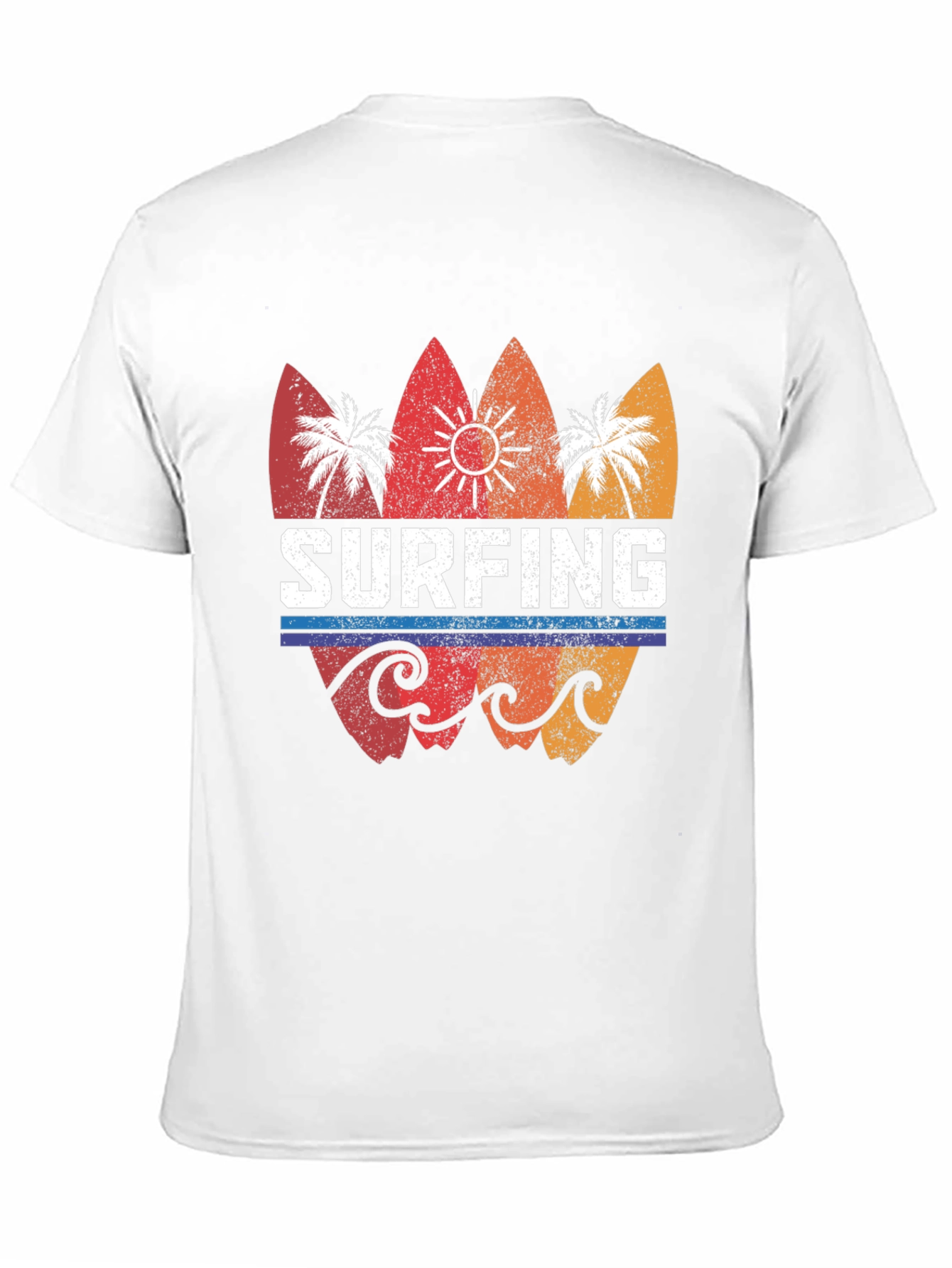 Surfing Retro Style Graphic Tee - Mens Black T-Shirt