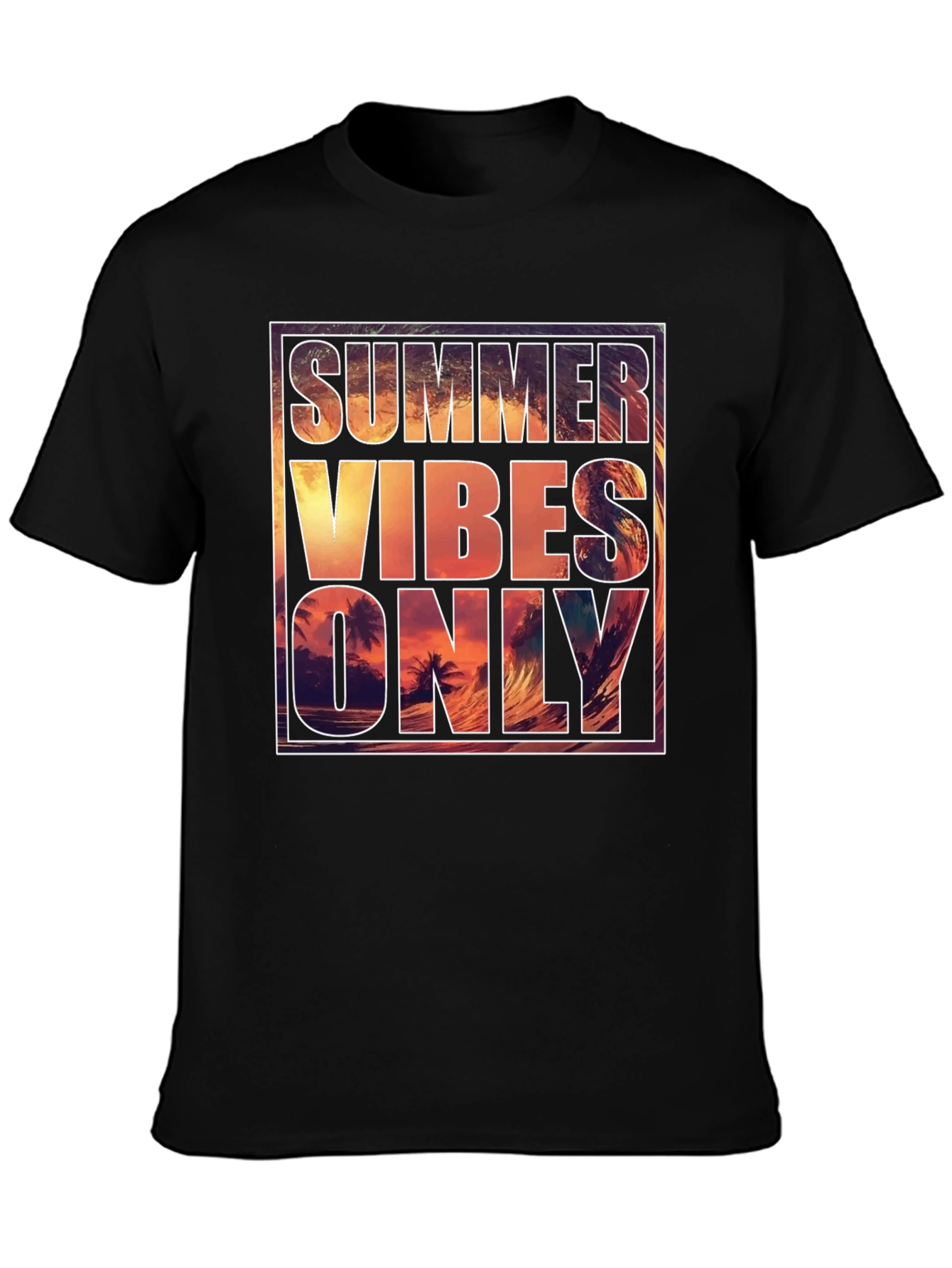 Summer Vibes Graphic Tee - Mens Black T-Shirt