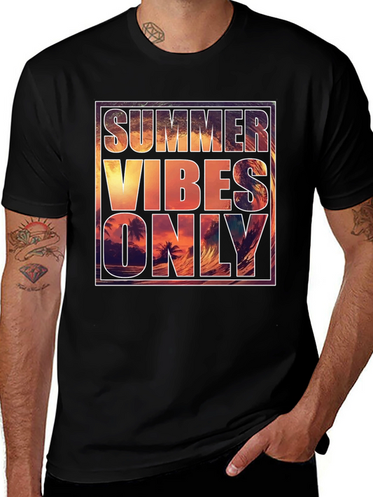 Summer Vibes Graphic Tee - Mens Black T-Shirt