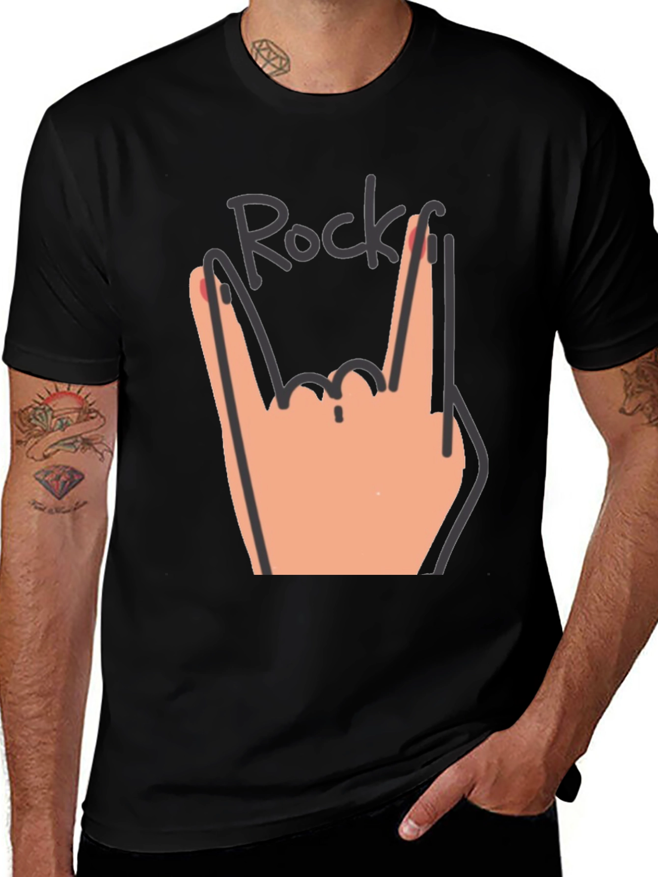 Rock Hand Graphic Tee - Music Lovers T-Shirt