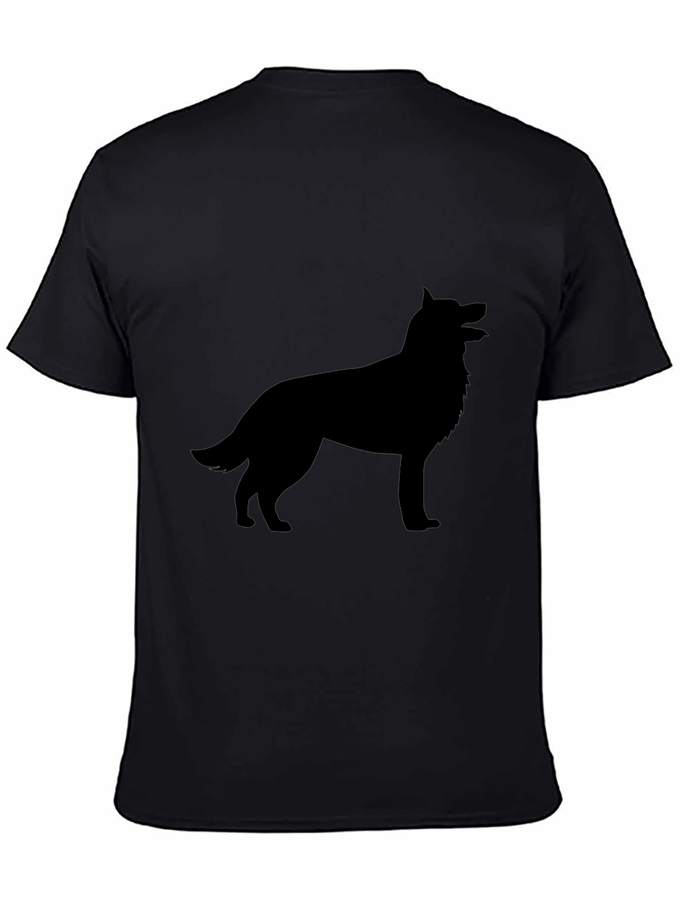 Mens Black Dog Silhouette Graphic Tee