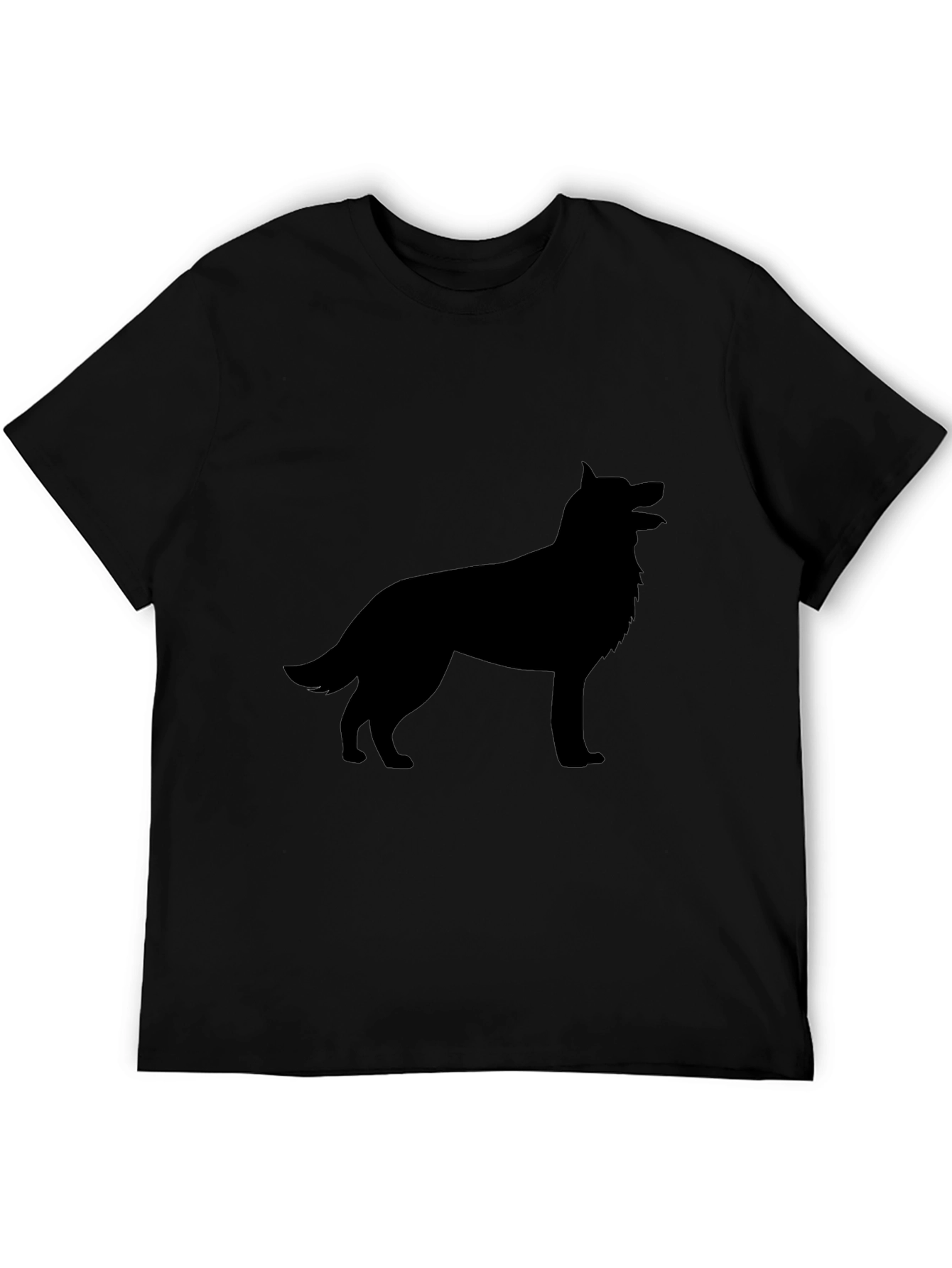 Mens Black Dog Silhouette Graphic Tee