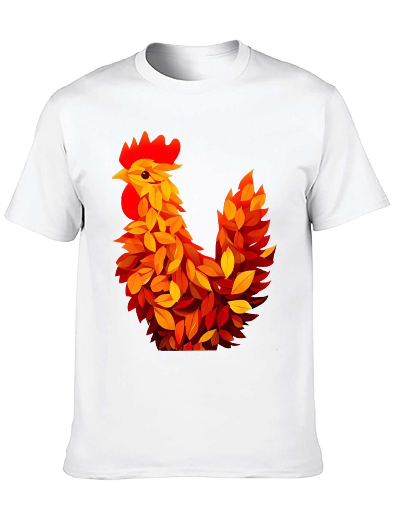 Autumn Rooster Graphic Tee - Black