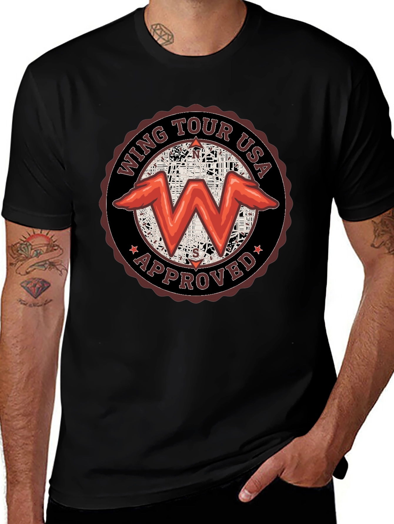 Wing Tour USA Approved Black T-Shirt