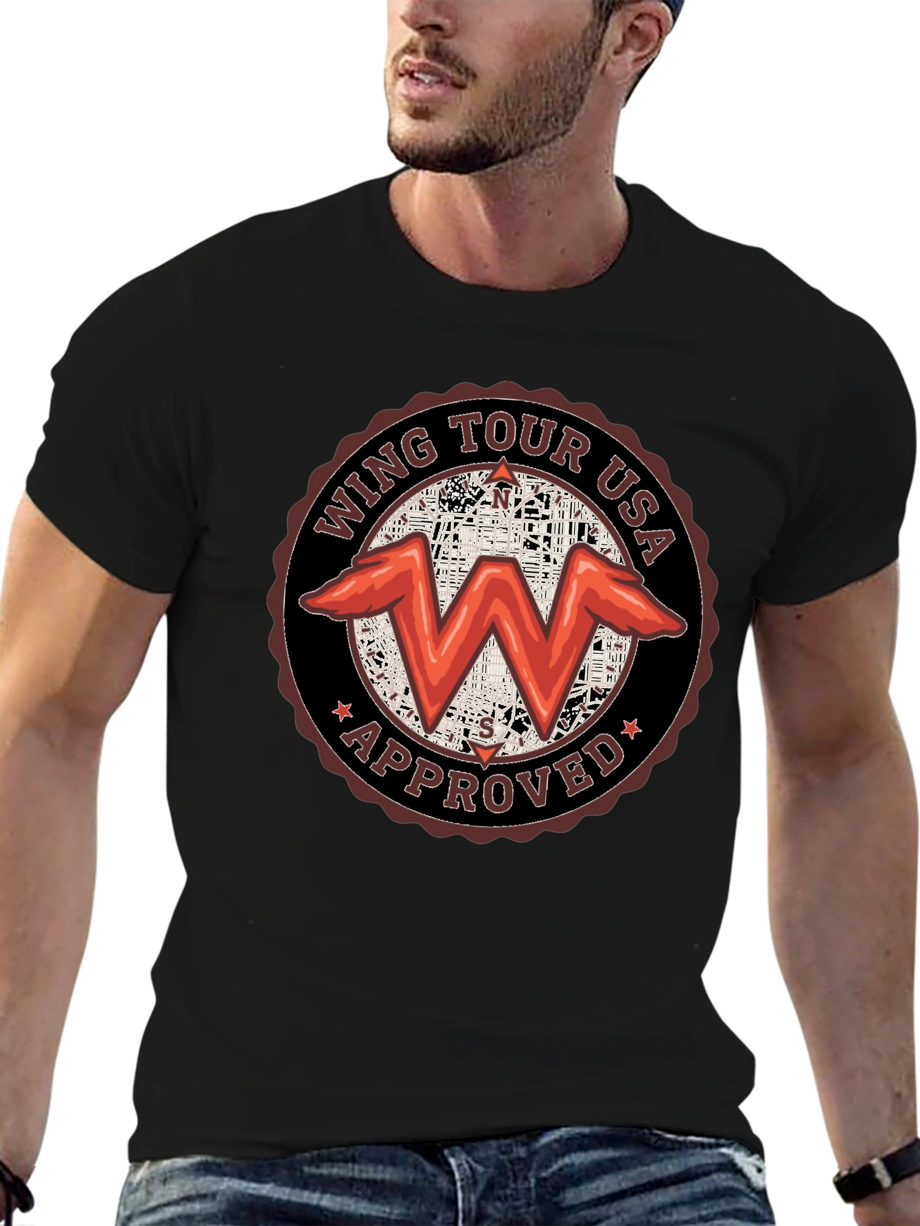 Wing Tour USA Approved Black T-Shirt