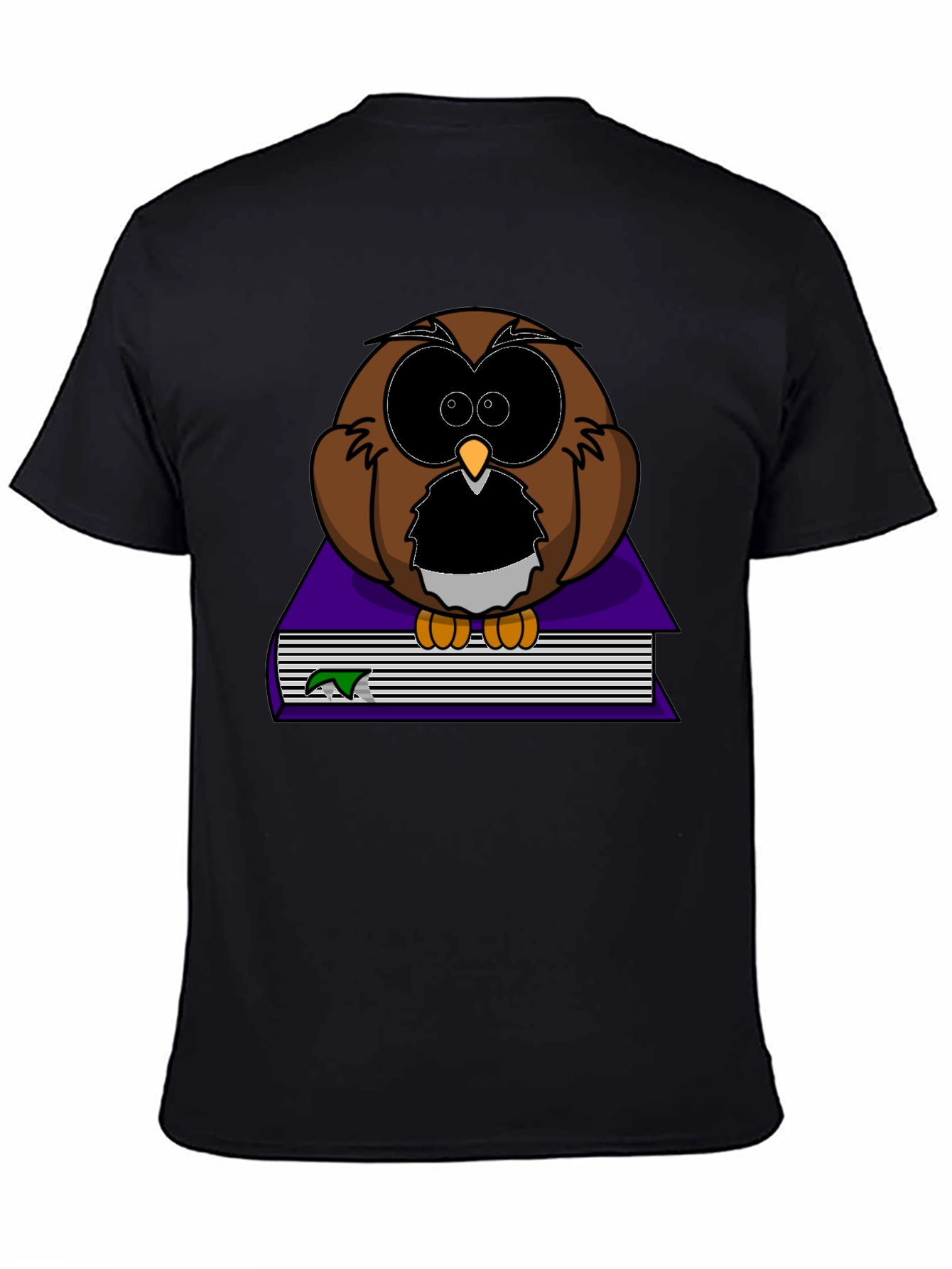 Owl on Book Graphic Tee - Black