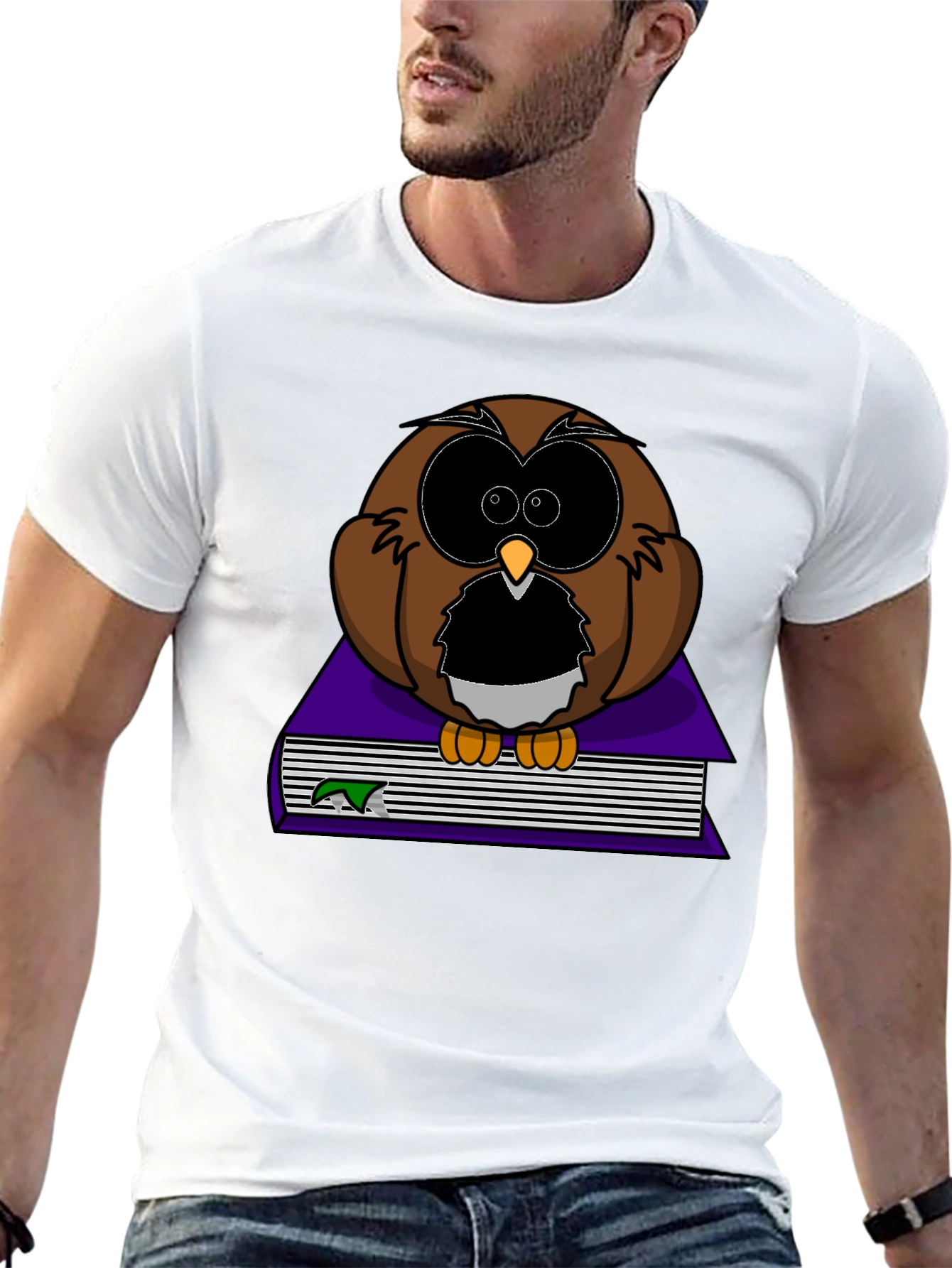 Owl on Book Graphic Tee - Black