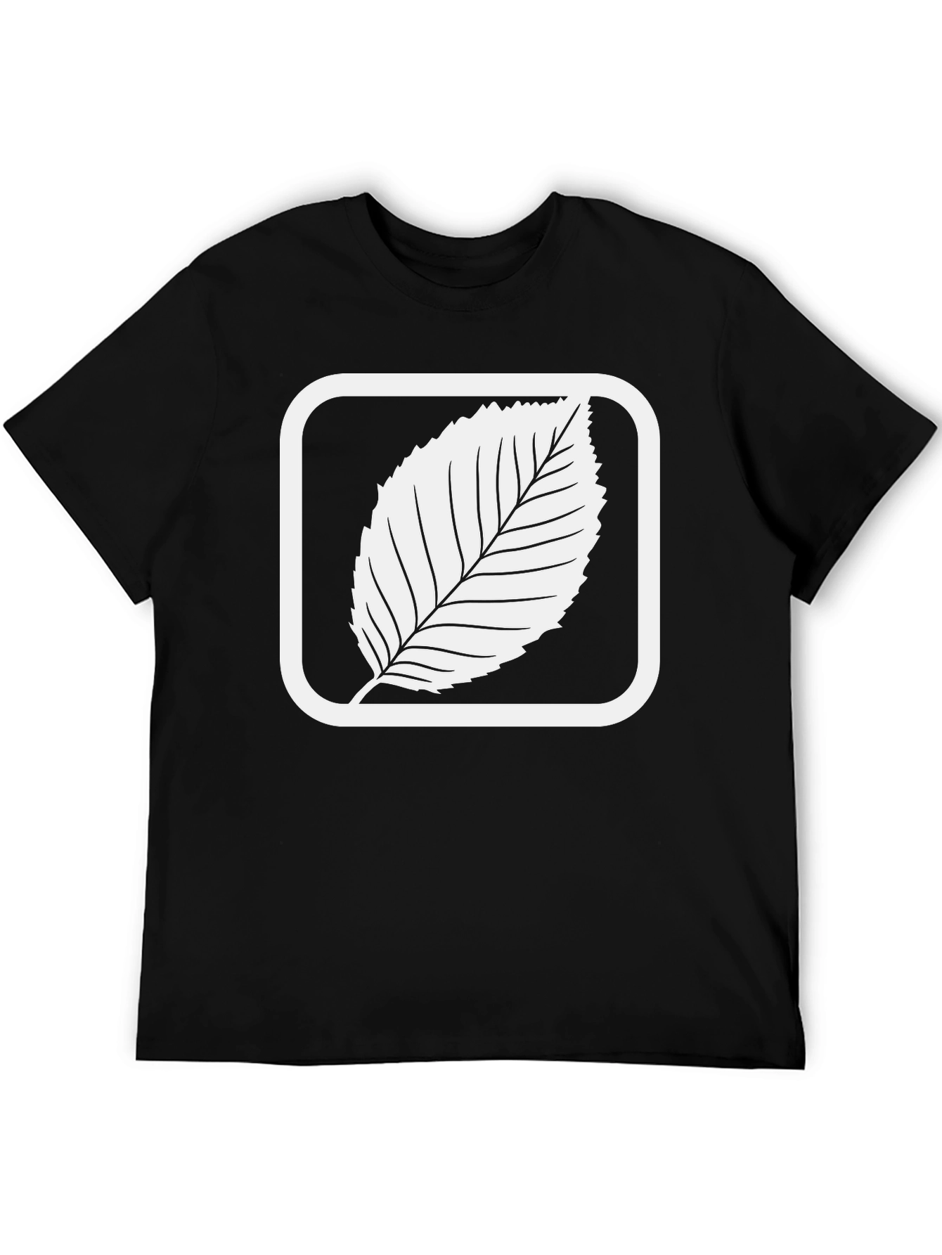 Leaf Graphic Tee - Black Cotton Blend