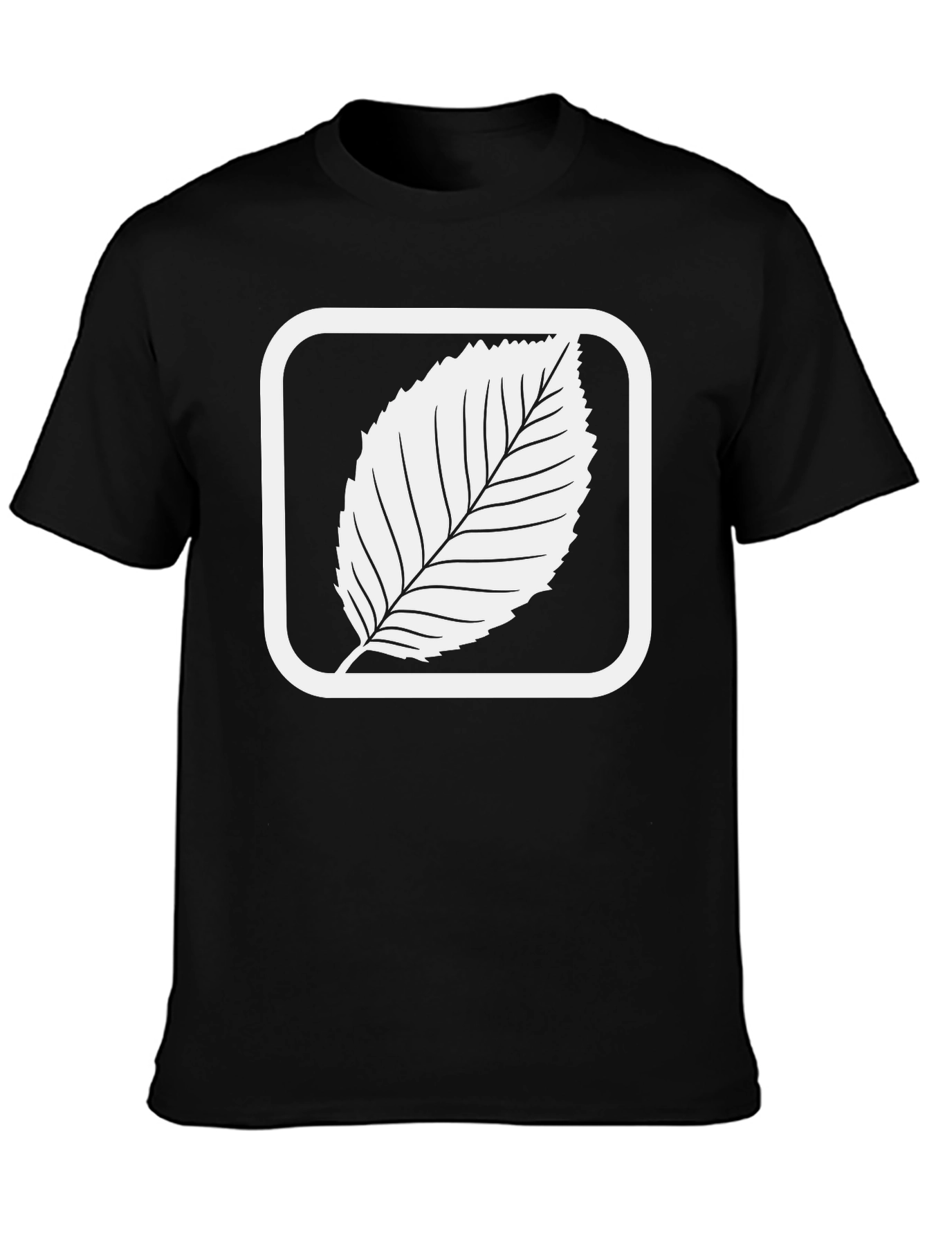 Leaf Graphic Tee - Black Cotton Blend