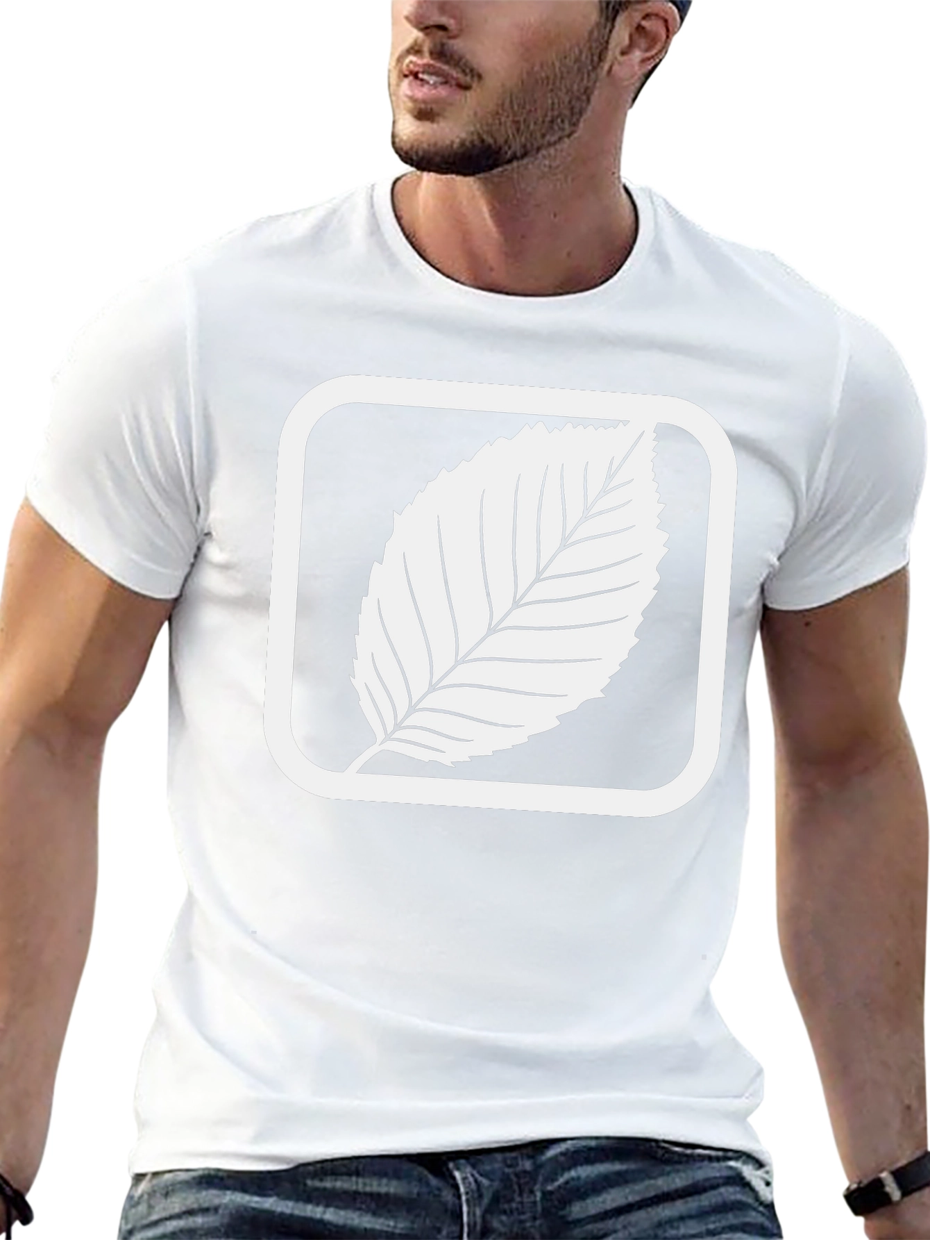 Leaf Graphic Tee - Black Cotton Blend