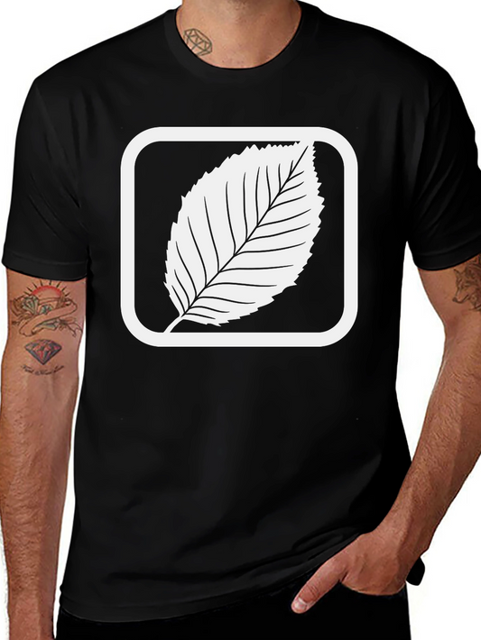 Leaf Graphic Tee - Black Cotton Blend