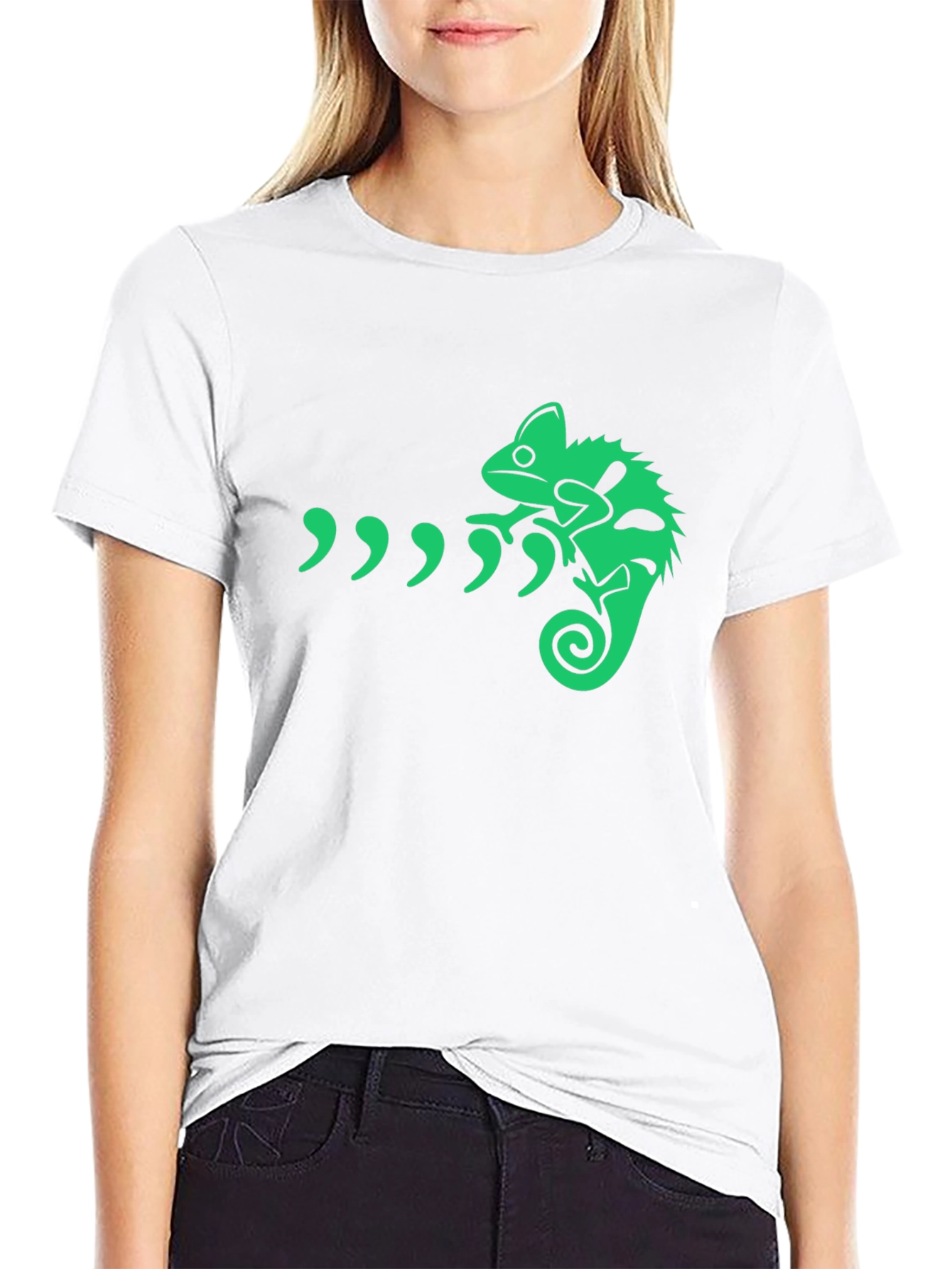 Green Chameleon Graphic T-Shirt - Unique Design