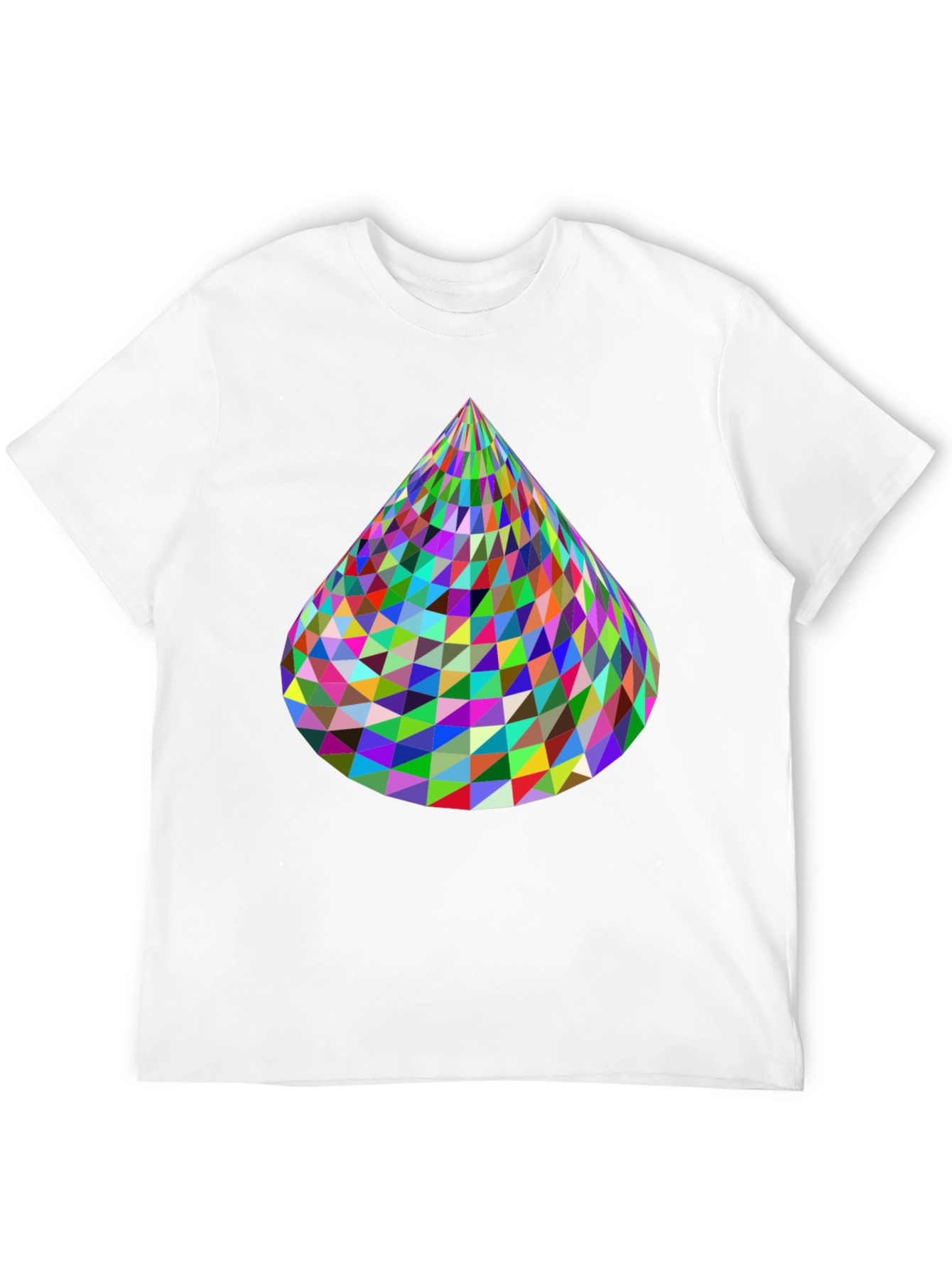 Geometric Cone Graphic Tee - Abstract Design Shirt