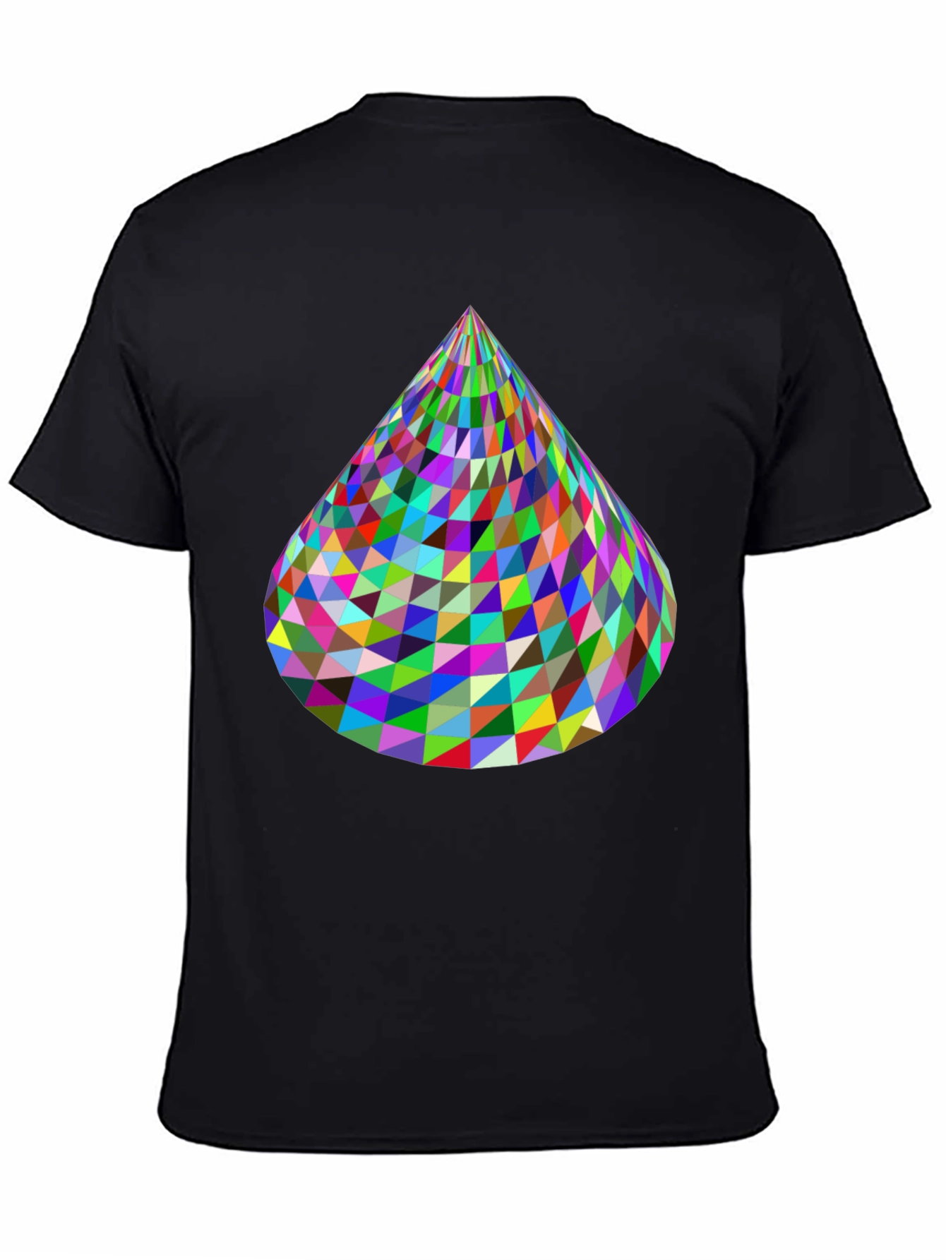 Geometric Cone Graphic Tee - Abstract Design Shirt