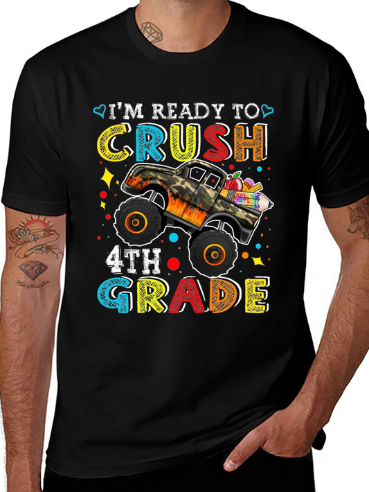 Ready to Crush 4th Grade Monster Truck Kids T-Shirt
