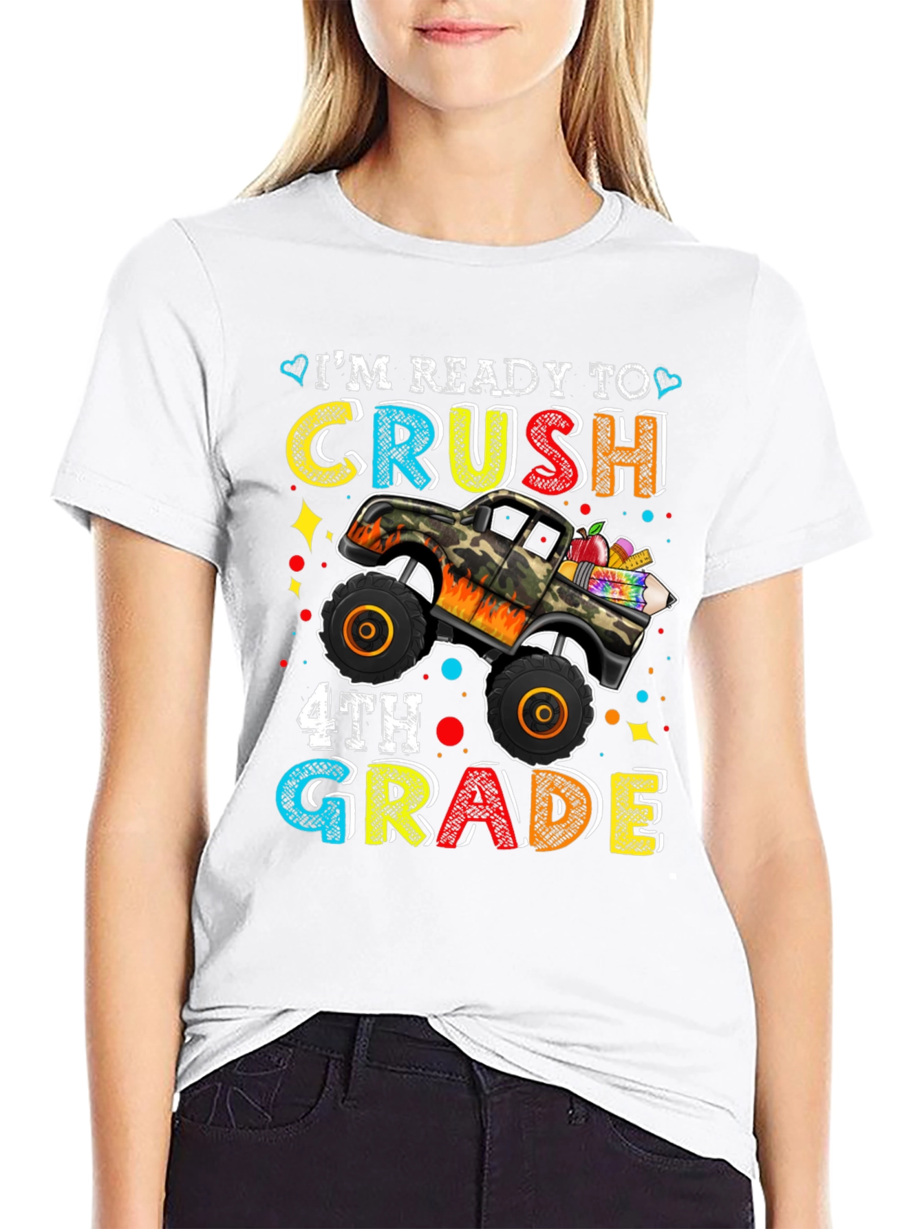Ready to Crush 4th Grade Monster Truck Kids T-Shirt