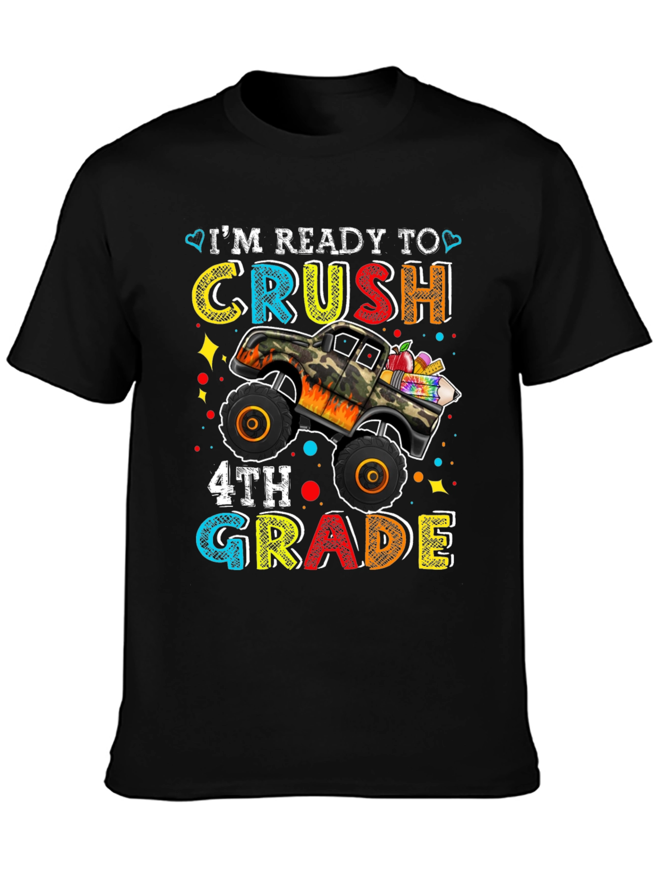 Ready to Crush 4th Grade Monster Truck Kids T-Shirt