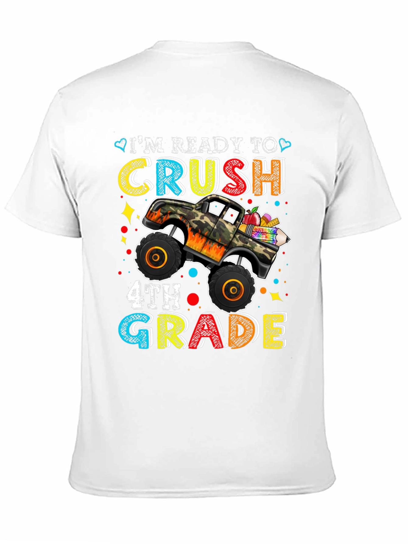 Ready to Crush 4th Grade Monster Truck Kids T-Shirt