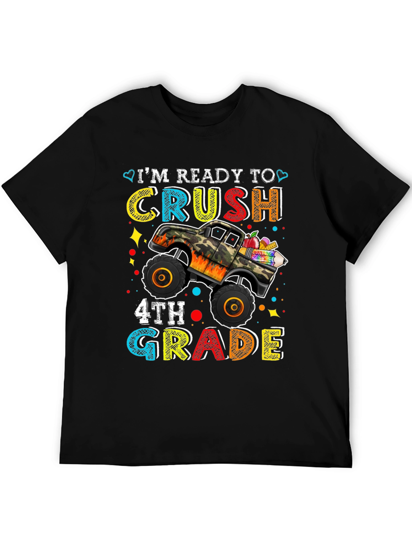 Ready to Crush 4th Grade Monster Truck Kids T-Shirt
