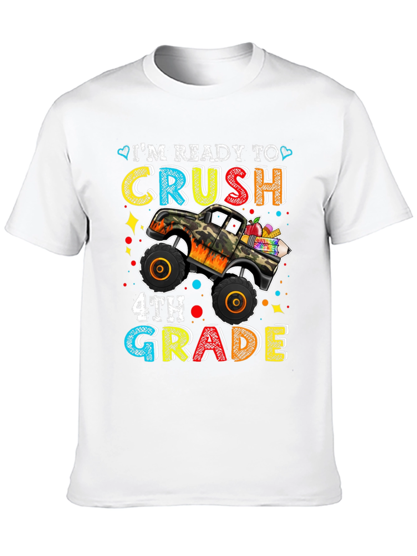 Ready to Crush 4th Grade Monster Truck Kids T-Shirt
