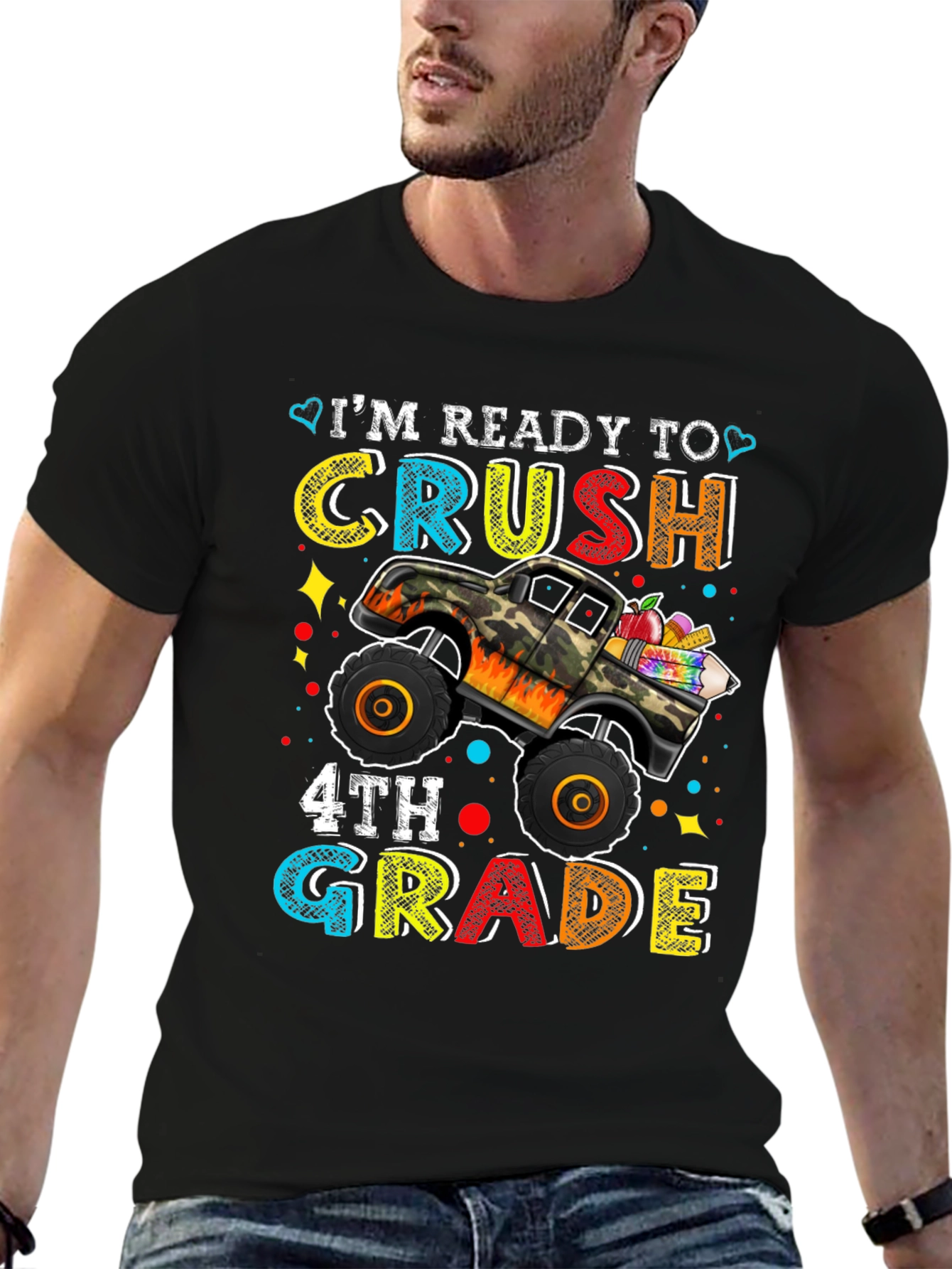 Ready to Crush 4th Grade Monster Truck Kids T-Shirt
