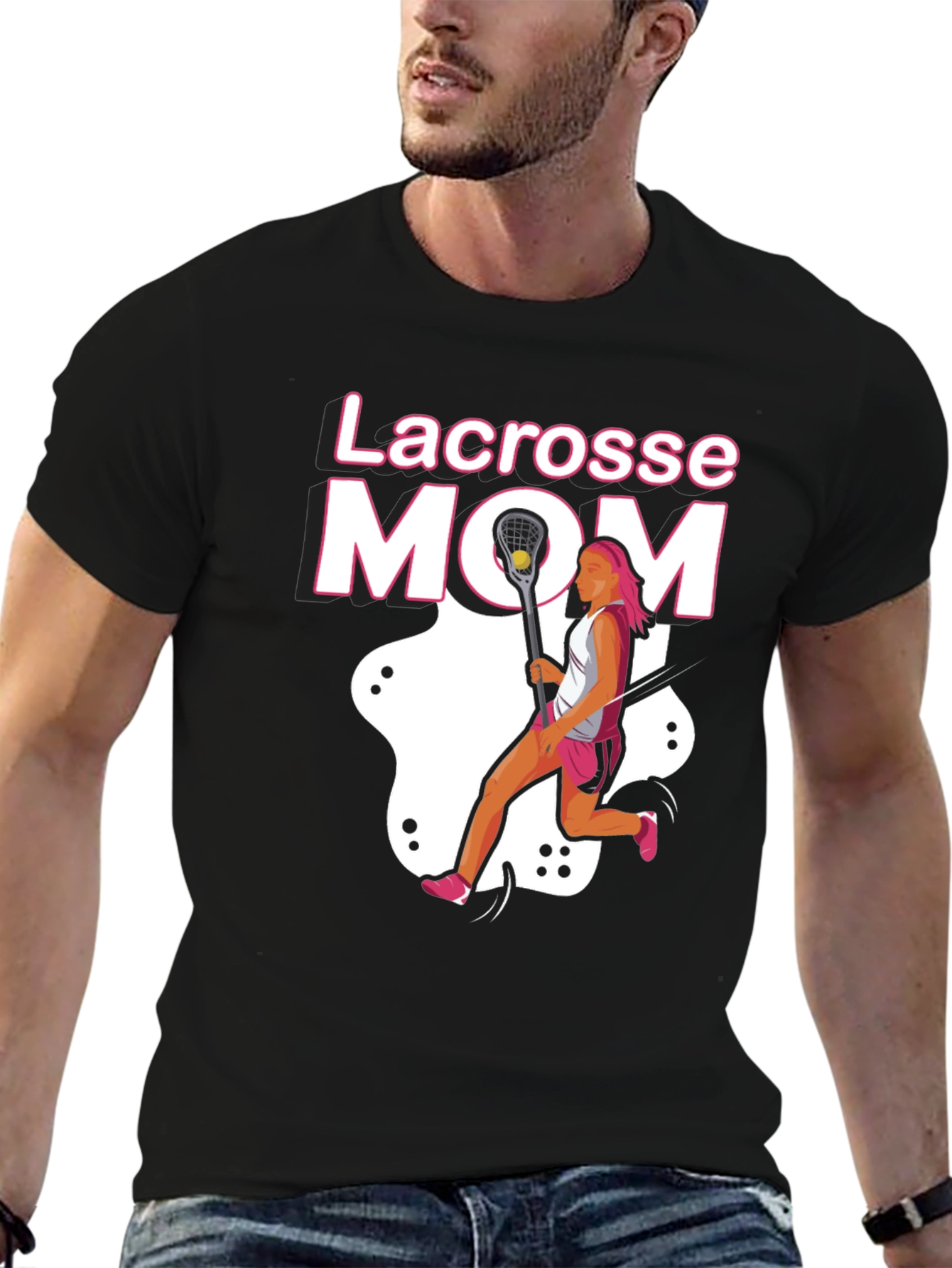 Lacrosse Mom T-Shirt - Black Graphic Tee
