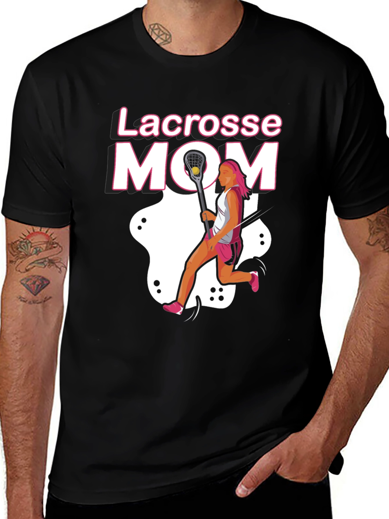 Lacrosse Mom T-Shirt - Black Graphic Tee
