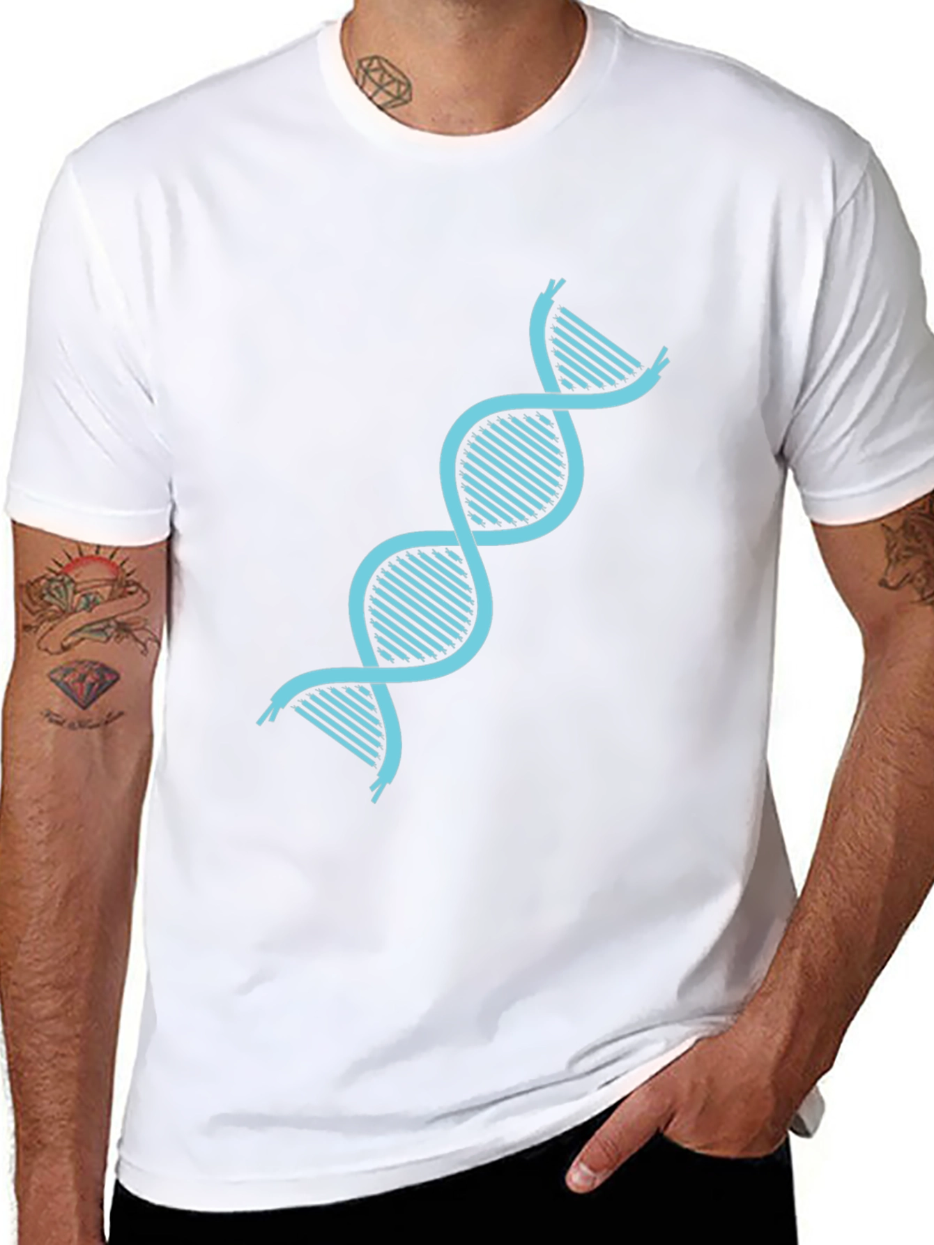 DNA Helix Graphic T-Shirt - Science Fashion
