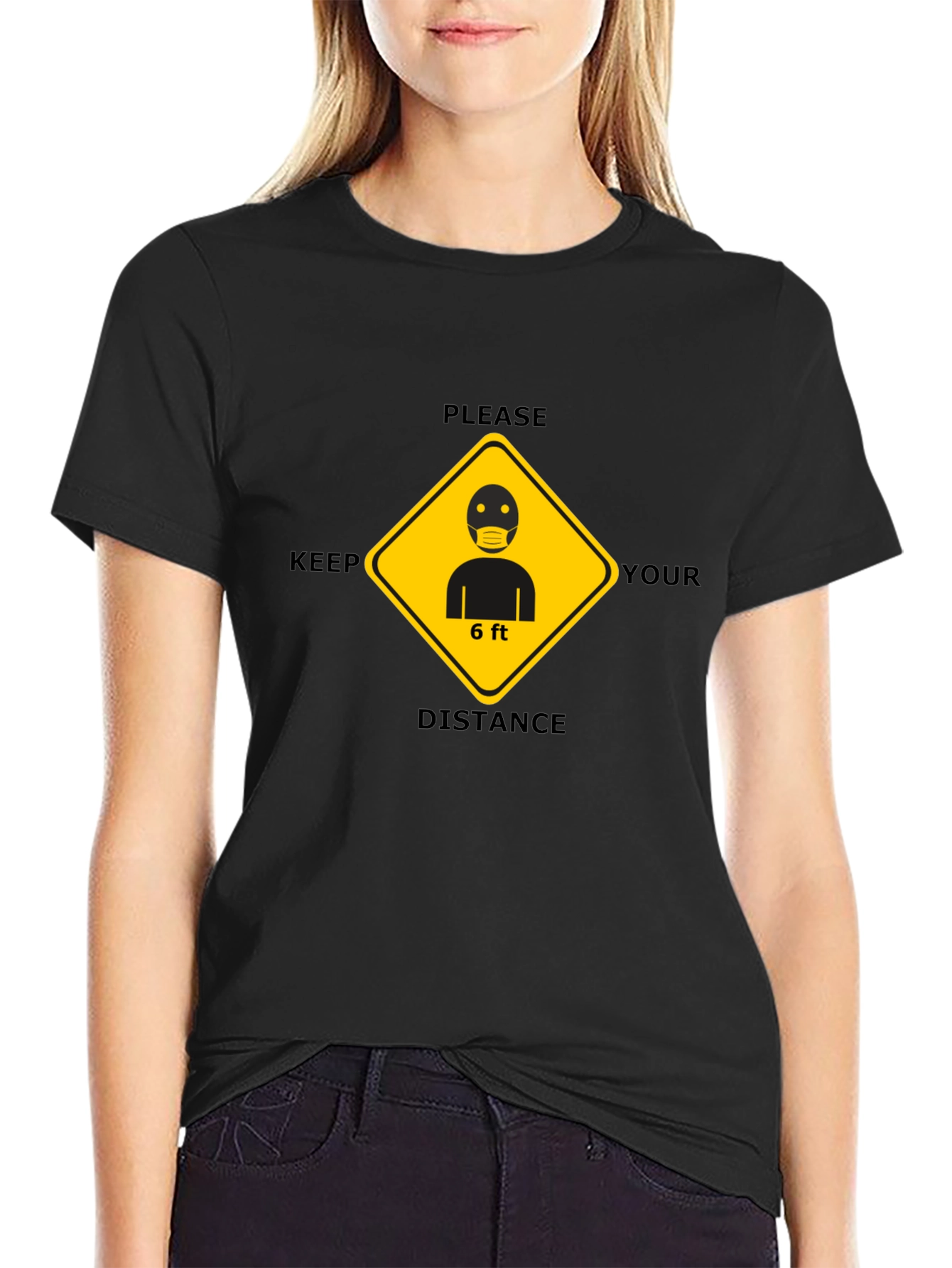 Keep Your Distance Black T-Shirt